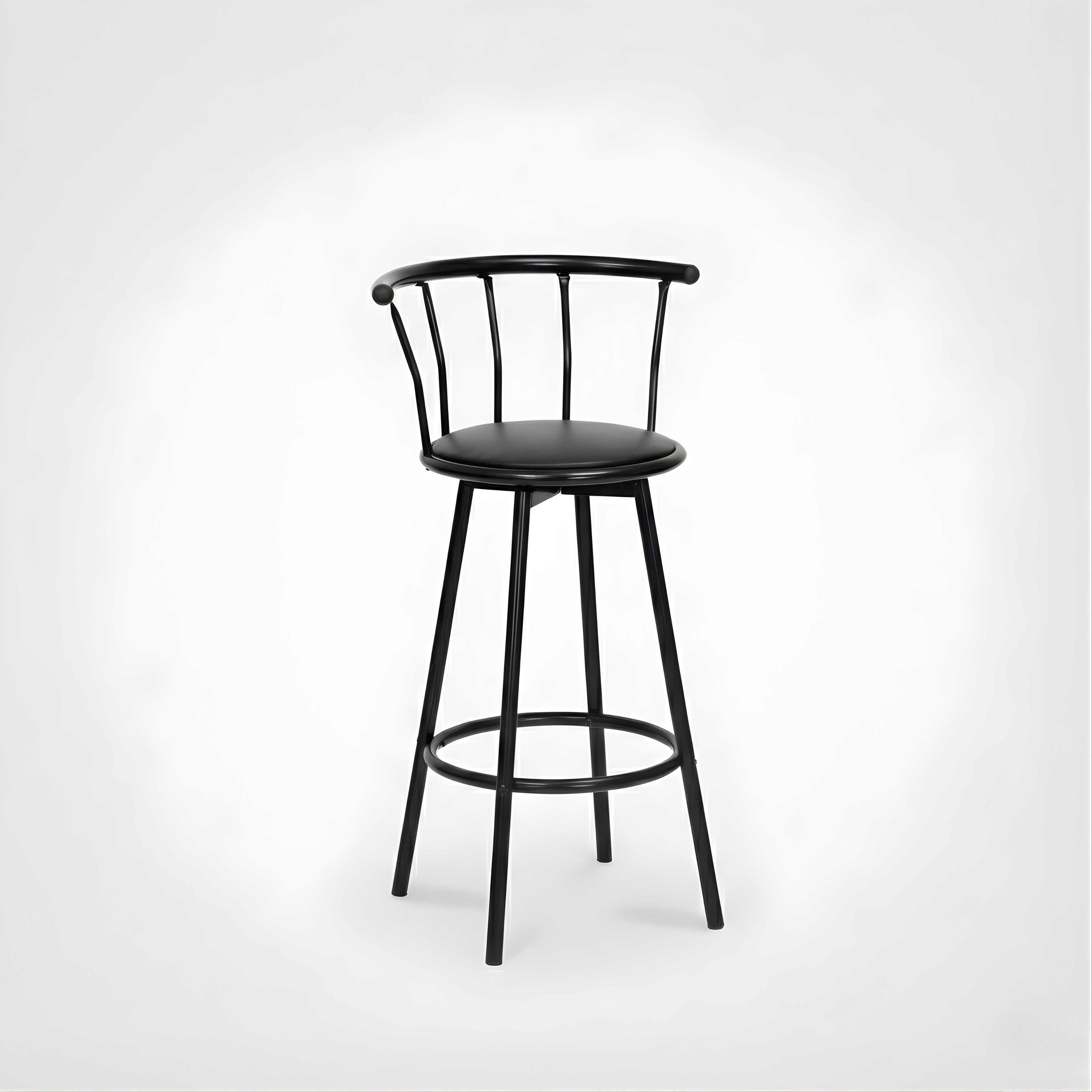 Modern Counter Height Bar Chair with Backrest & Footrest | Premium Metal Frame