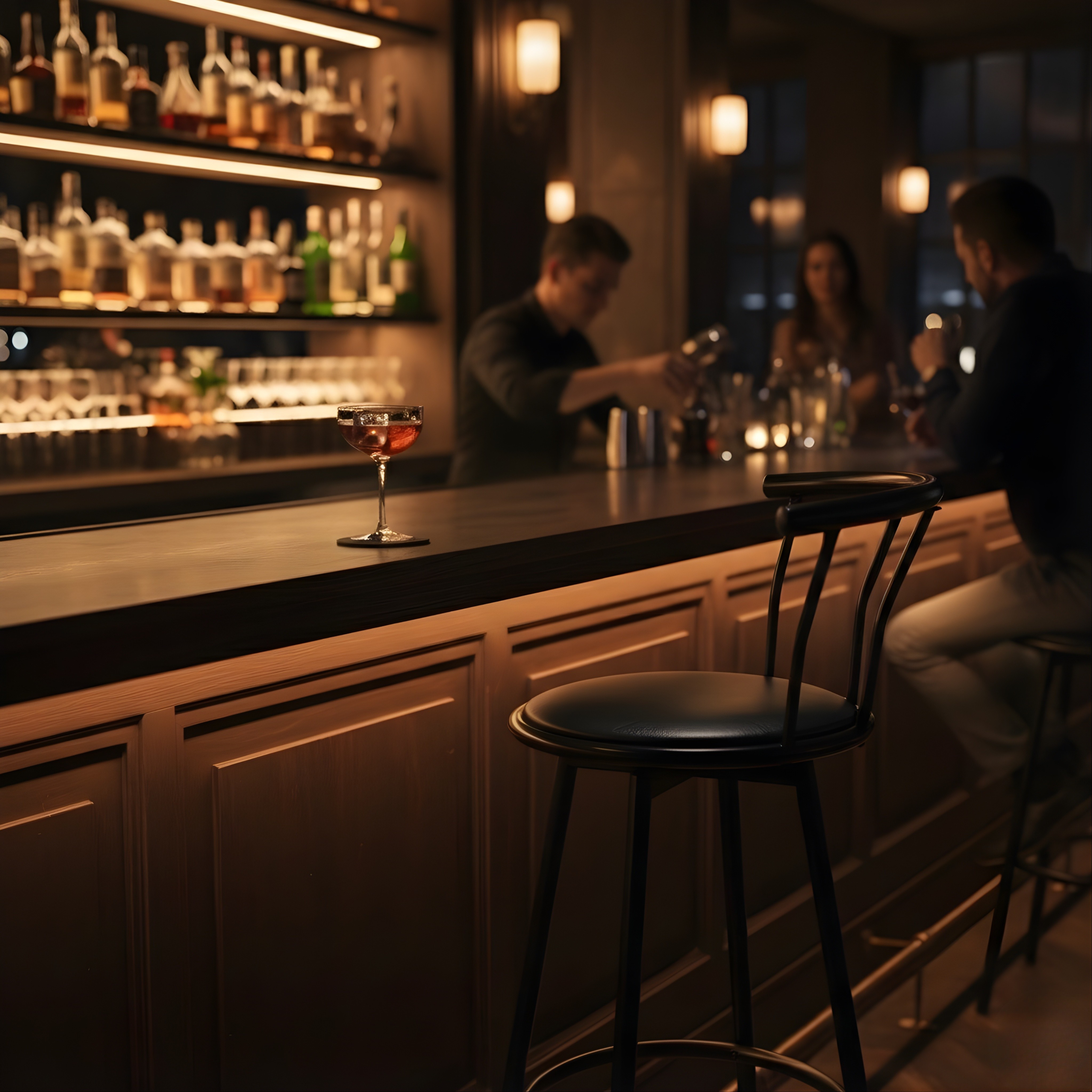 Modern Counter Height Bar Chair with Backrest & Footrest | Premium Metal Frame