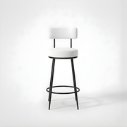 Velvet Counter Stool with Padded Backrest with Black Legs | Kitchen & Bar Seating