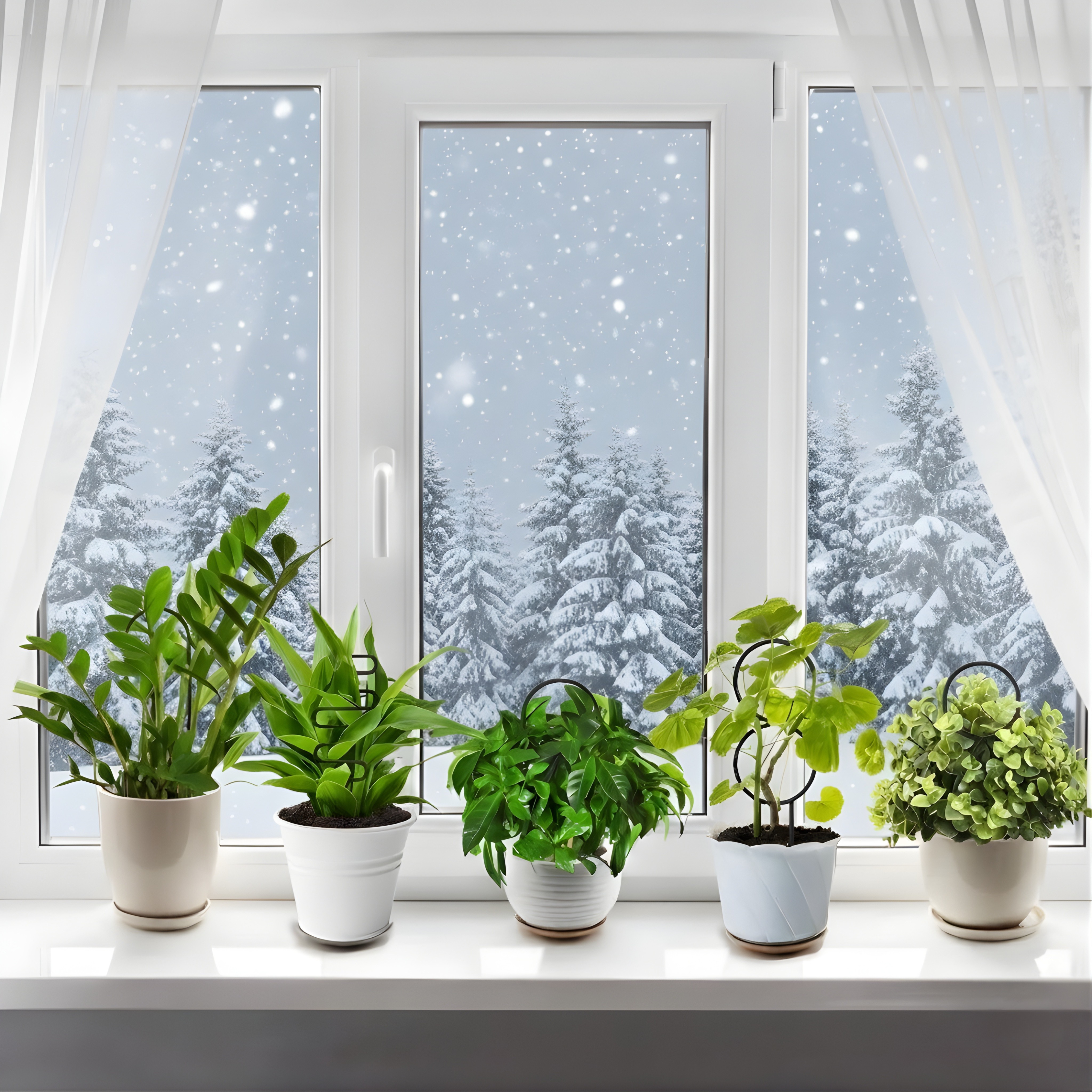 Pack of 4 Metal Plant Trellis for Indoor Climbing Plants | Decorative Rustproof Green Support