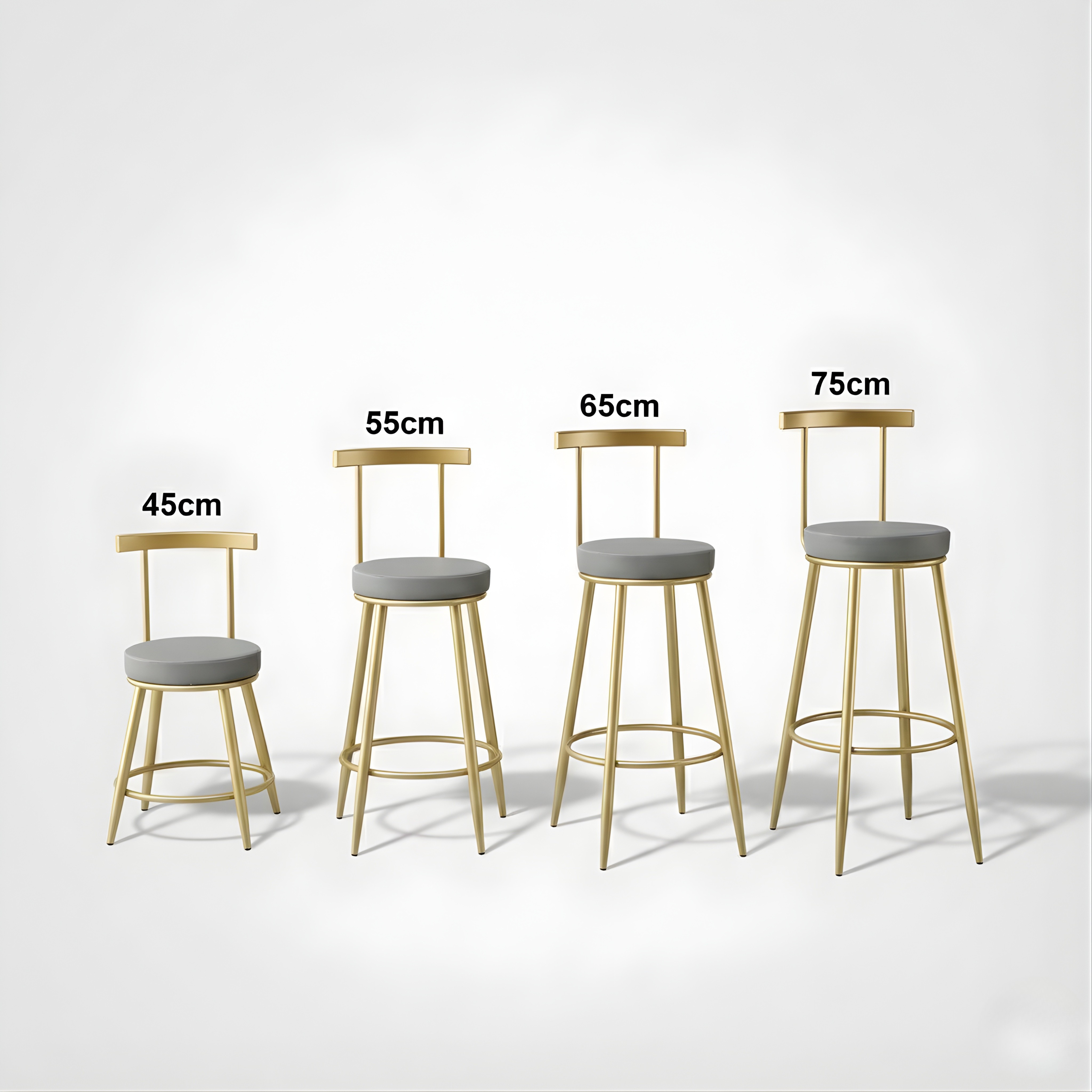 Velvet Counter Stool with Backrest with Black & Gold Legs | Kitchen & Bar Seating