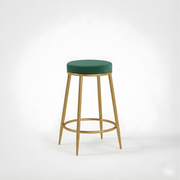 Velvet Counter Height Bar Stool | Modern Upholstered Kitchen & Cafe Seating