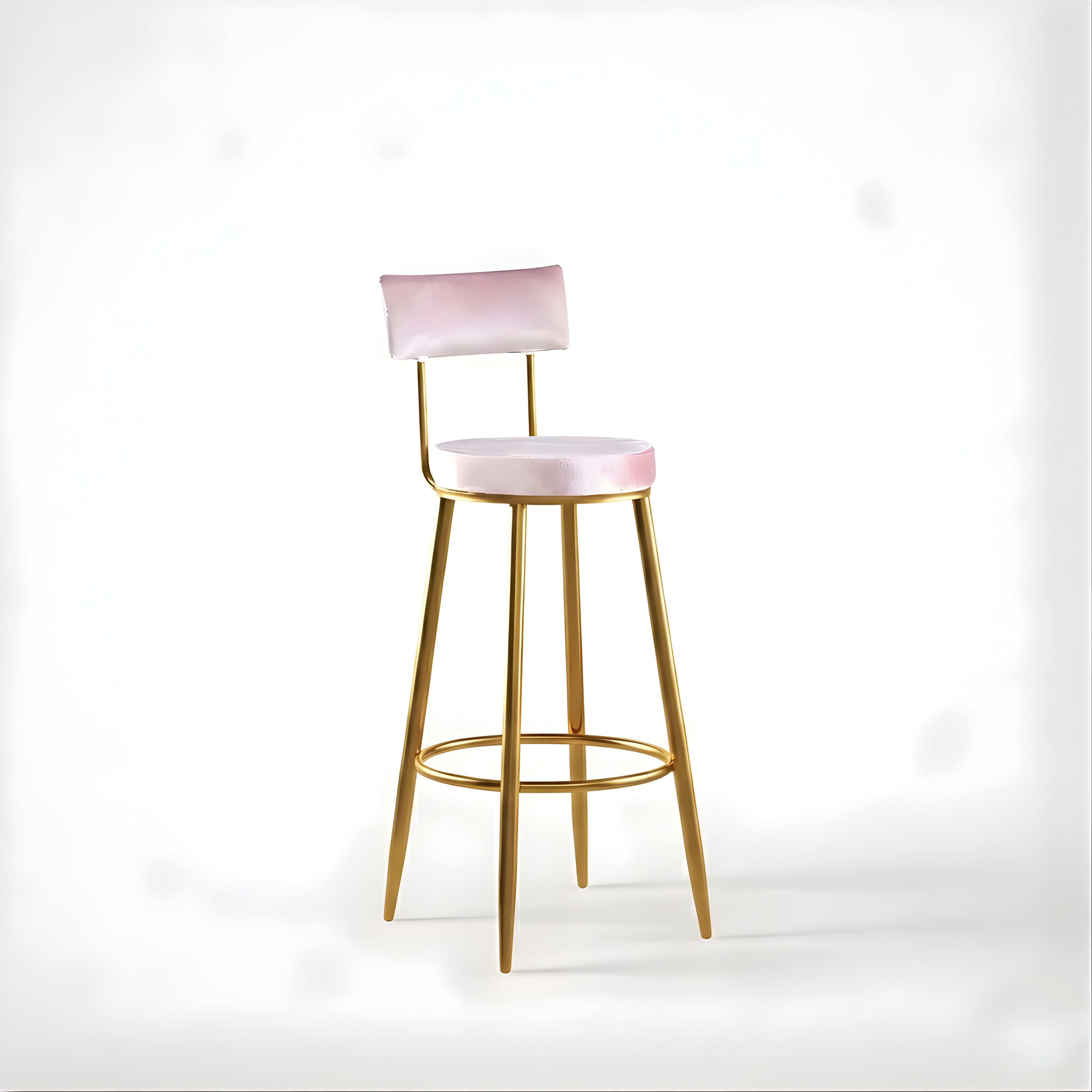 Velvet Counter Height Bar Stool with Backrest & Black Legs | Modern Kitchen Island Chair