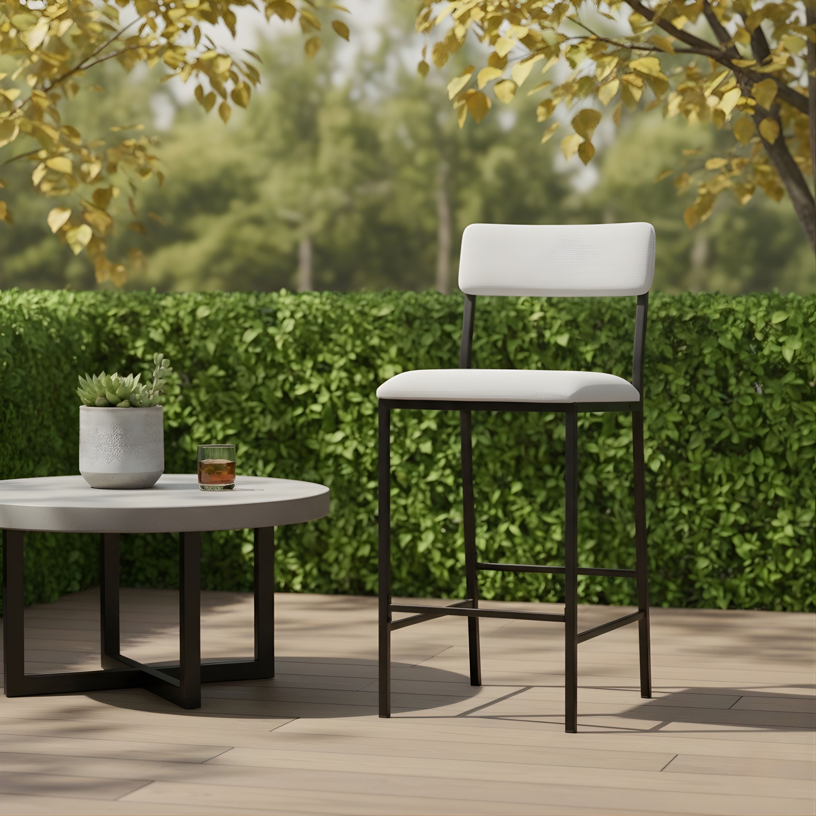 Luxury Velvet Bar Stool with Backrest & Metal Footrest | Counter Height Kitchen Island Chair