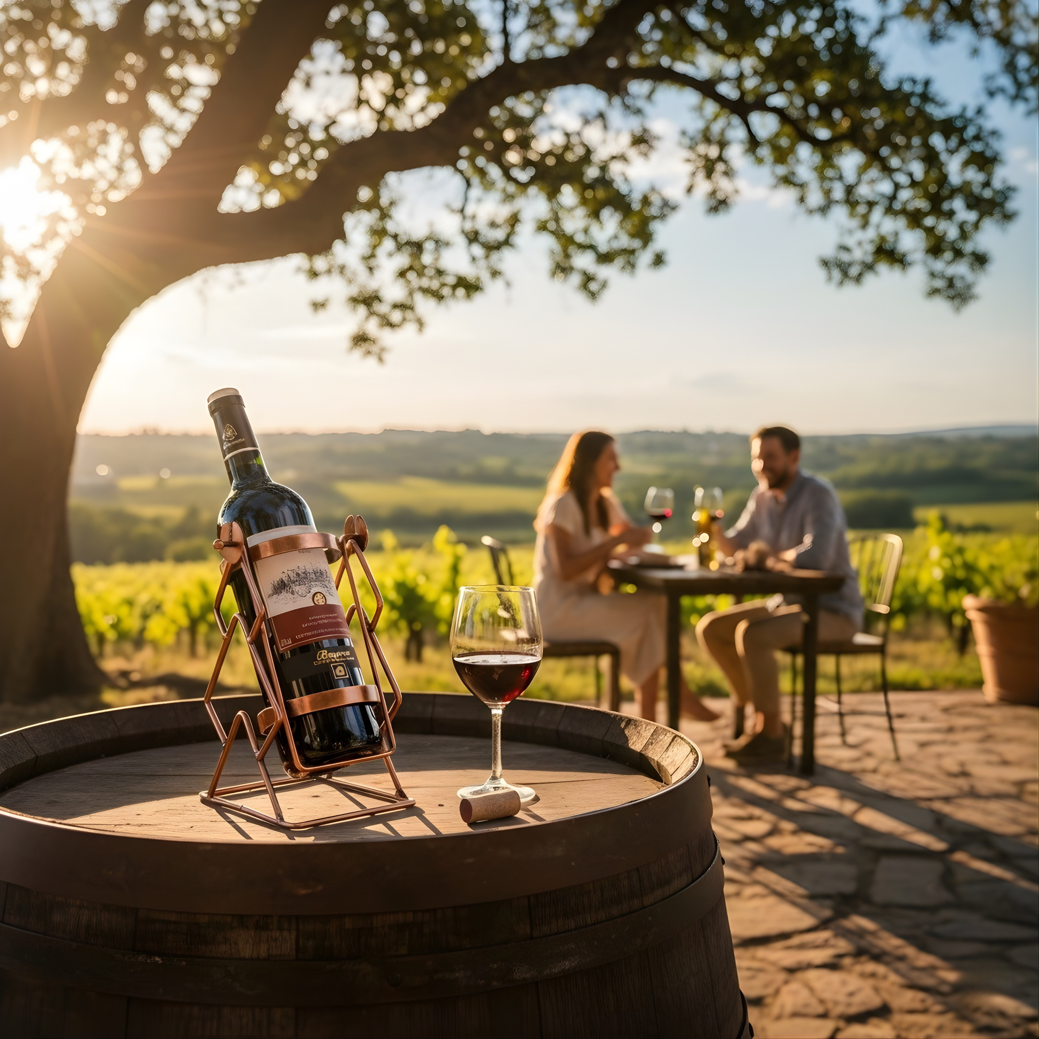 Swing Metal Wine Bottle Holder | Modern Bottle Countertop Wine Rack