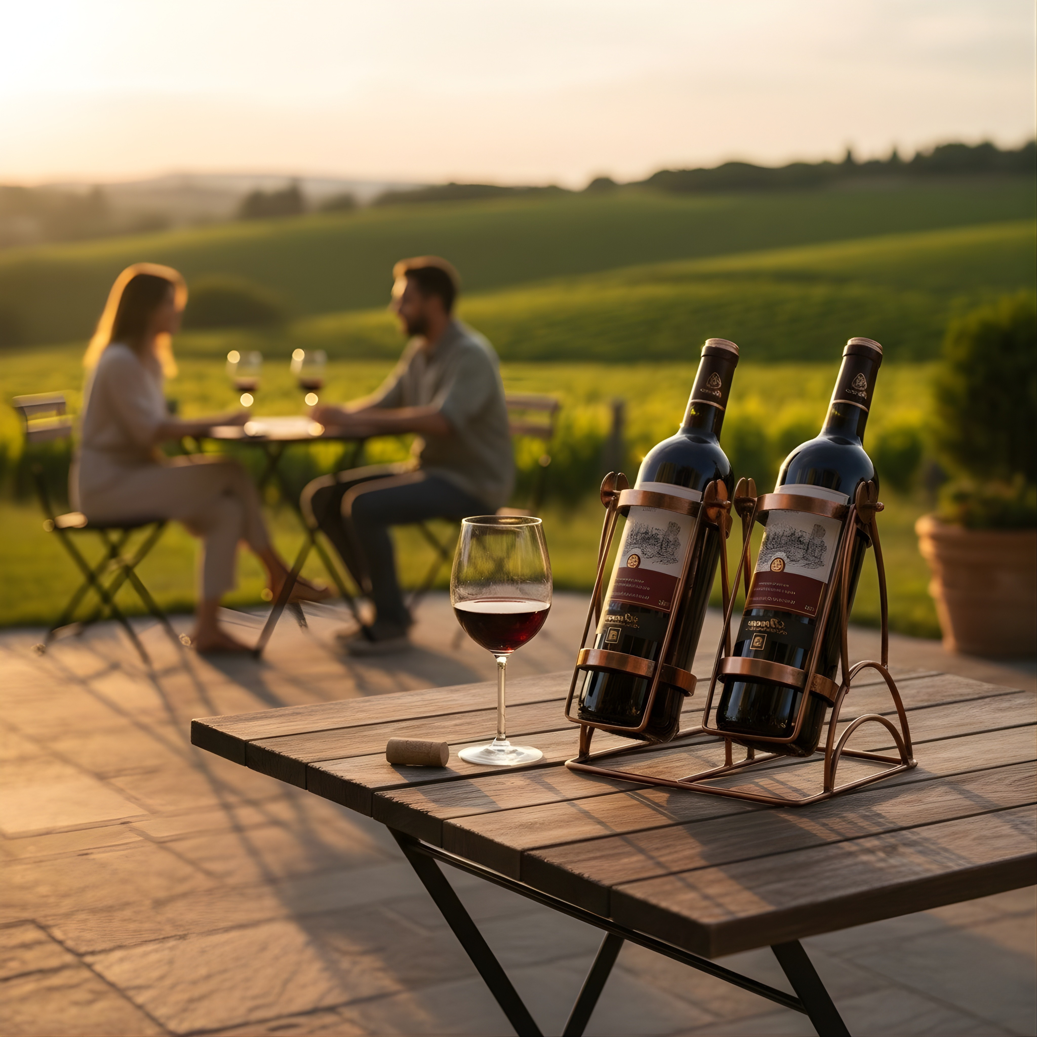 Swing Metal Wine Bottle Holder | Modern Bottle Countertop Wine Rack