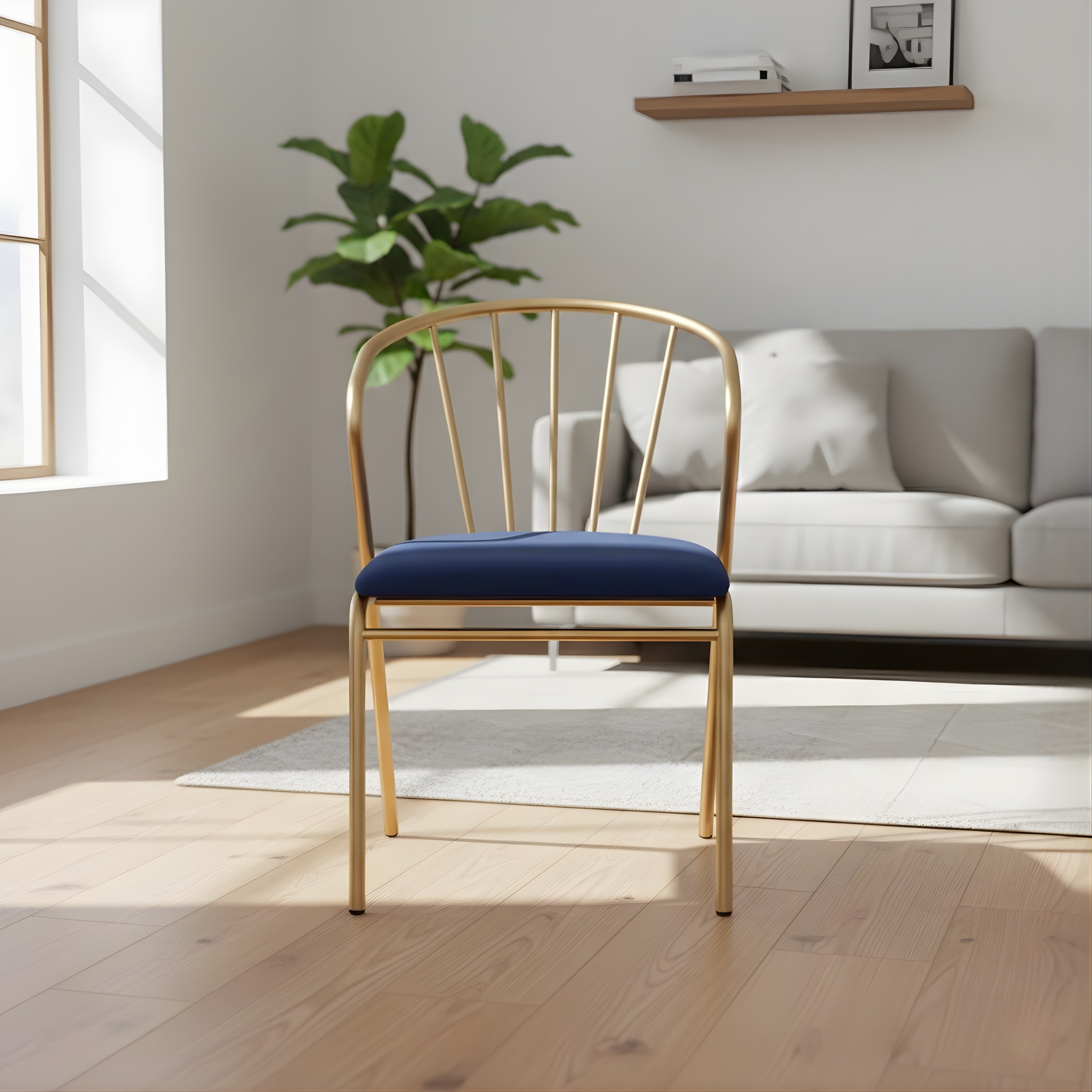 Velvet Accent Chair with Backrest | Modern Single Sofa & Counter Stool for Living Room