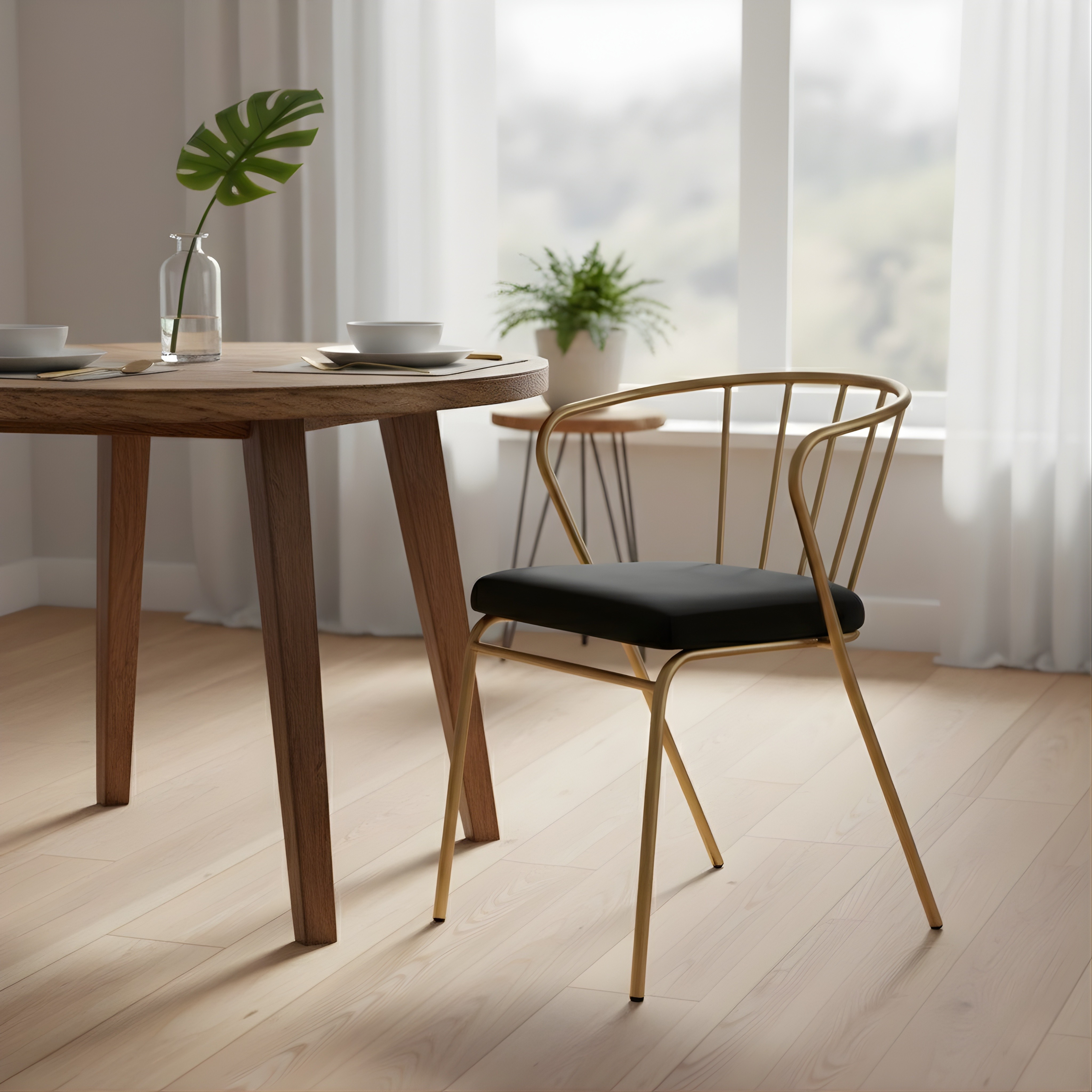 Velvet Accent Chair with Backrest | Modern Single Sofa & Counter Stool for Living Room