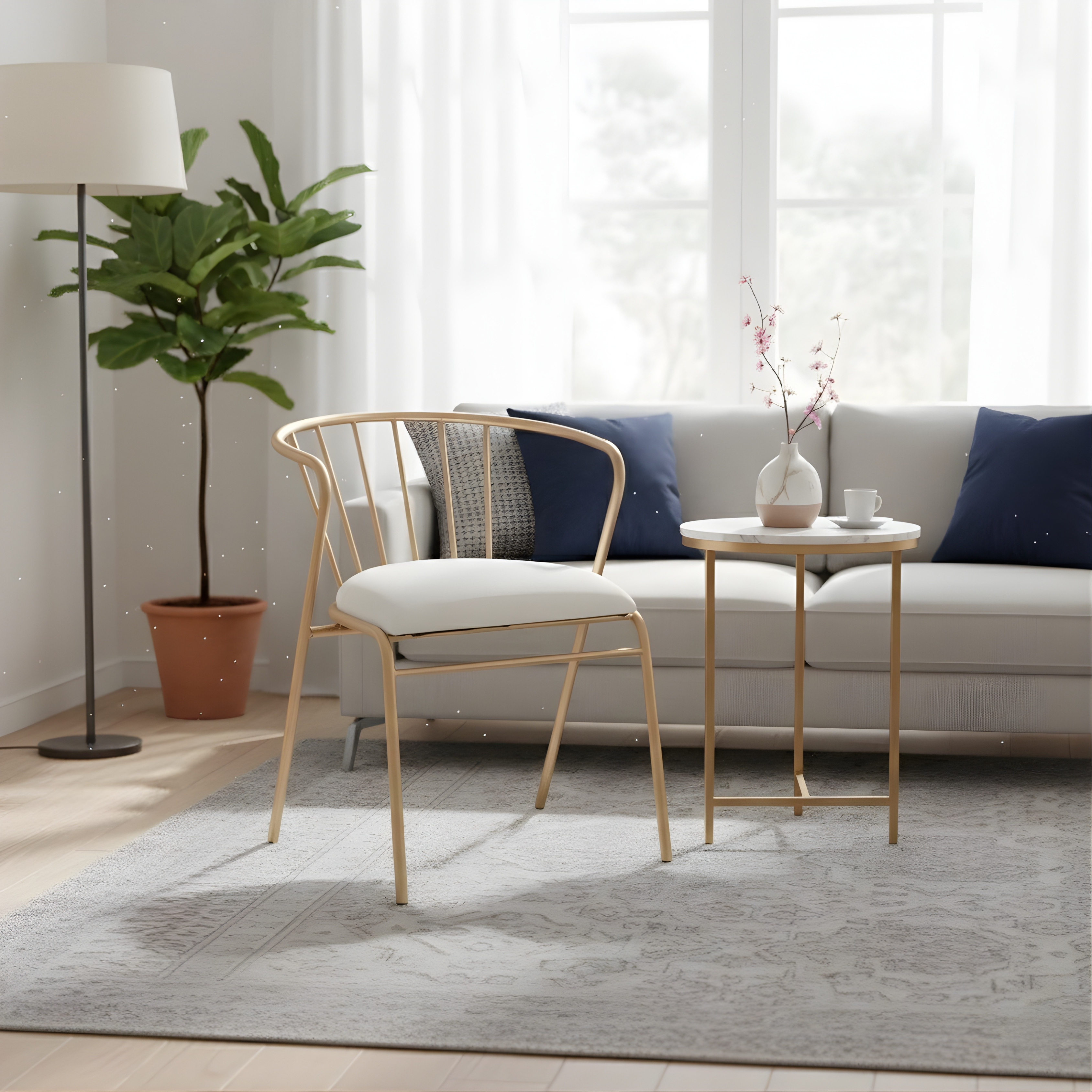 Velvet Accent Chair with Backrest | Modern Single Sofa & Counter Stool for Living Room