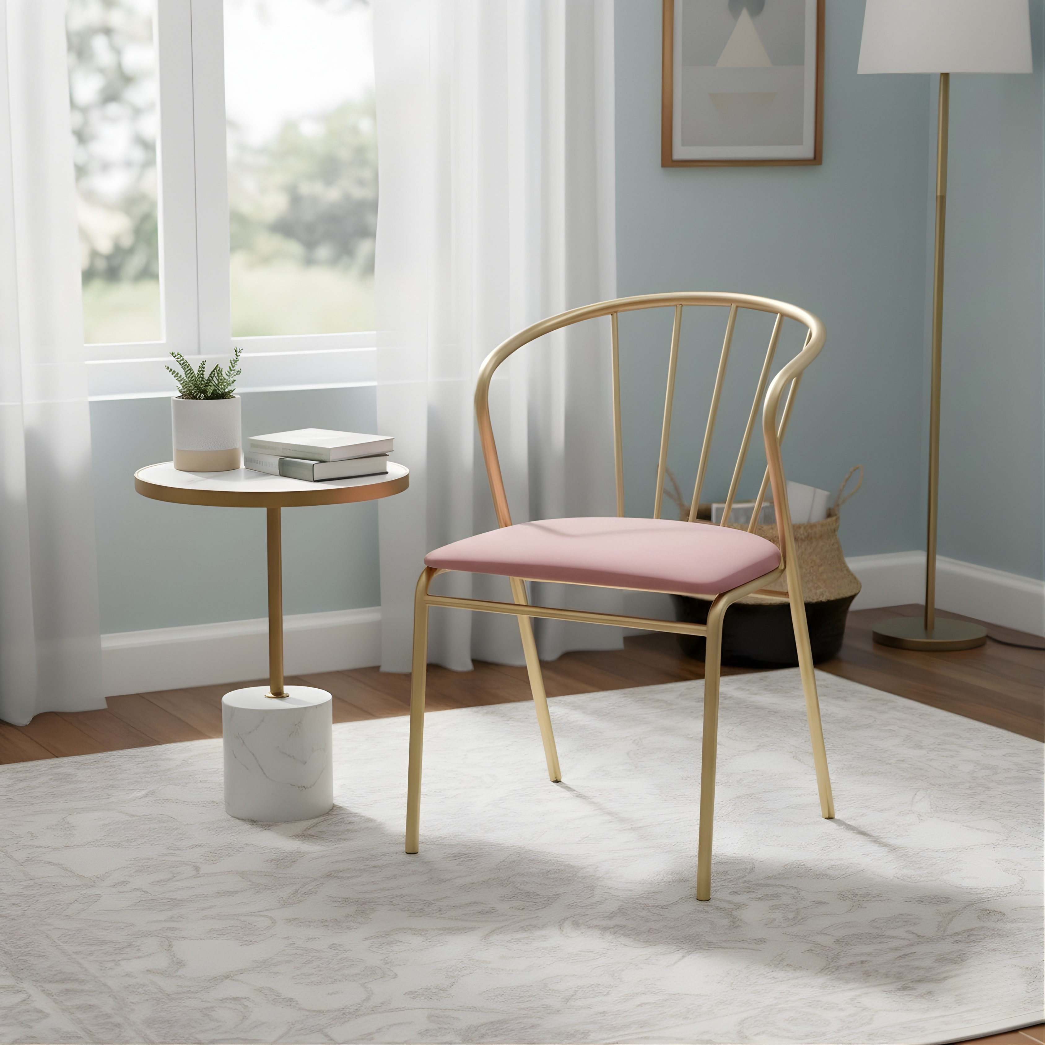 Velvet Accent Chair with Backrest | Modern Single Sofa & Counter Stool for Living Room