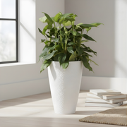 20 Inch Hammered Metal Tall Planter for Indoor & Outdoor Balcony, Patio & Garden