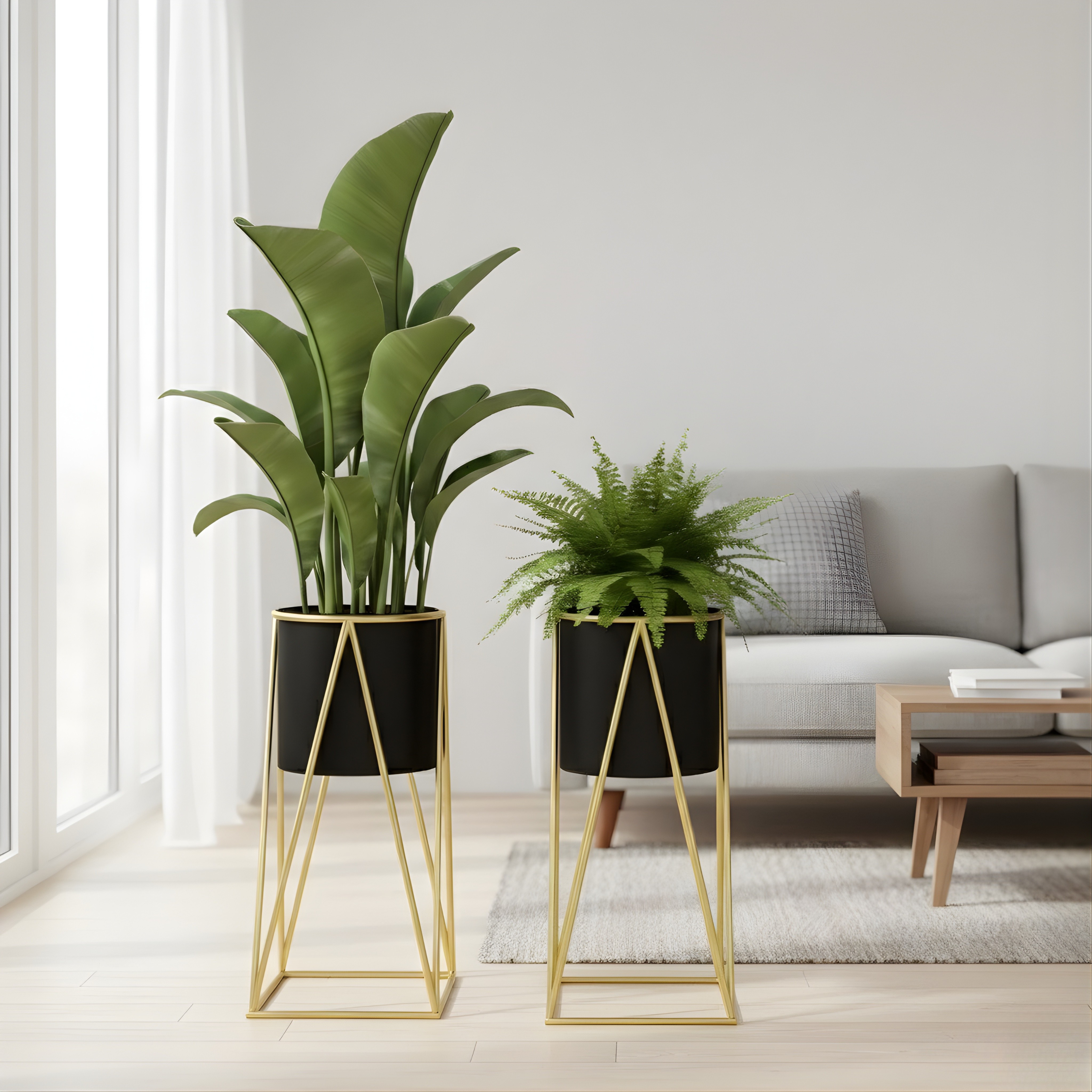 Iron Metal Plant Stand with Planter Pot | Indoor Flower Pot Stand