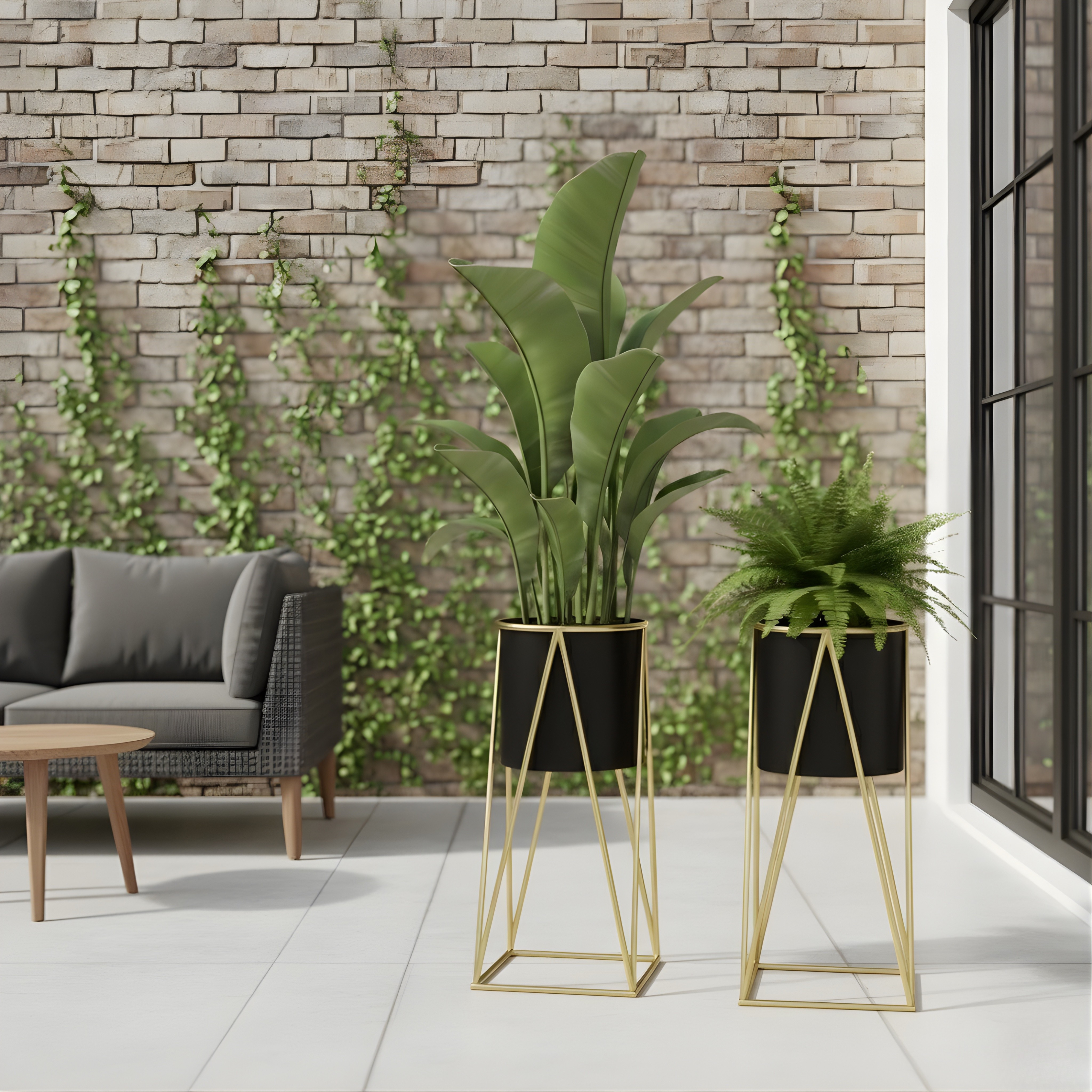Iron Metal Plant Stand with Planter Pot | Indoor Flower Pot Stand