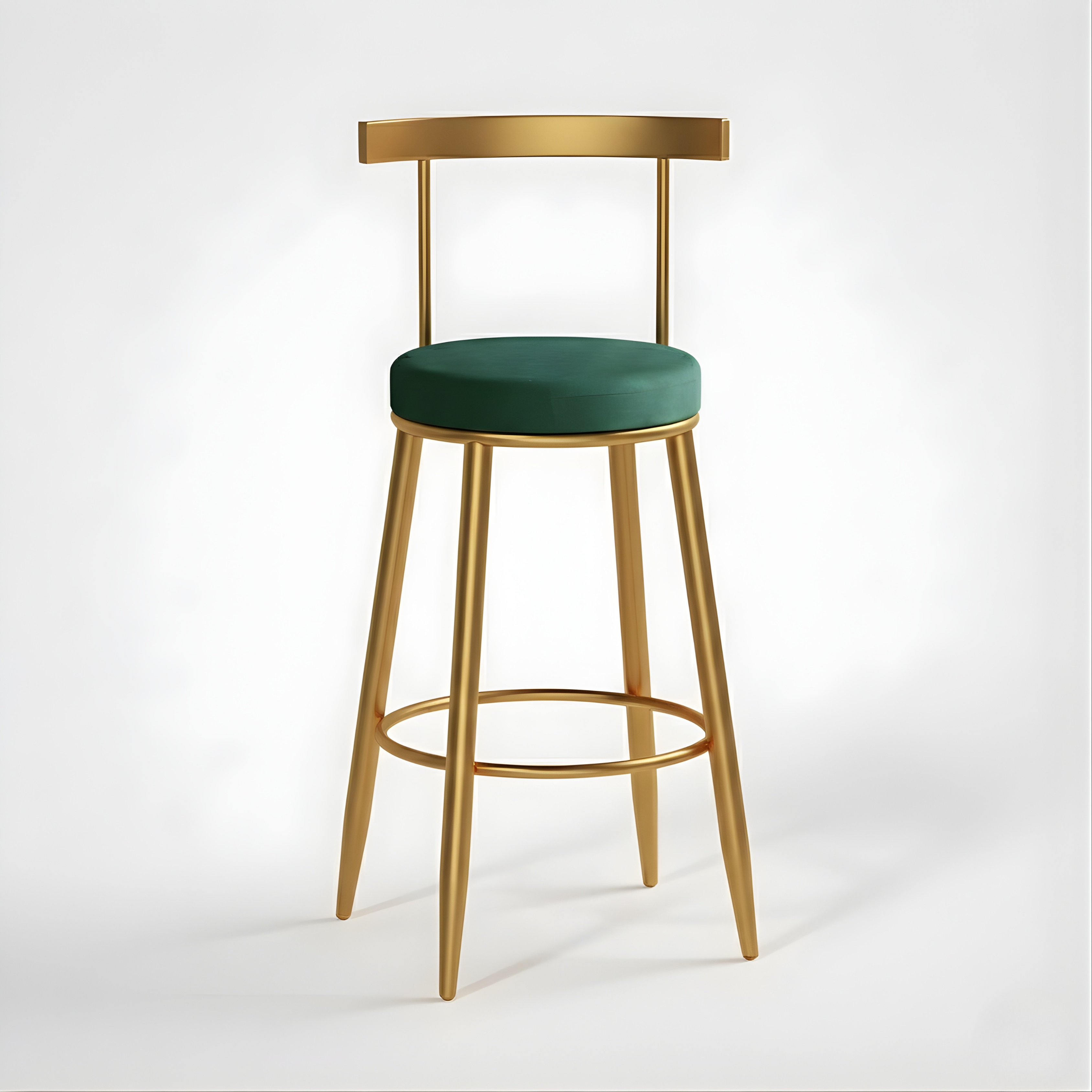 Velvet Counter Stool with Backrest with Black & Gold Legs | Kitchen & Bar Seating
