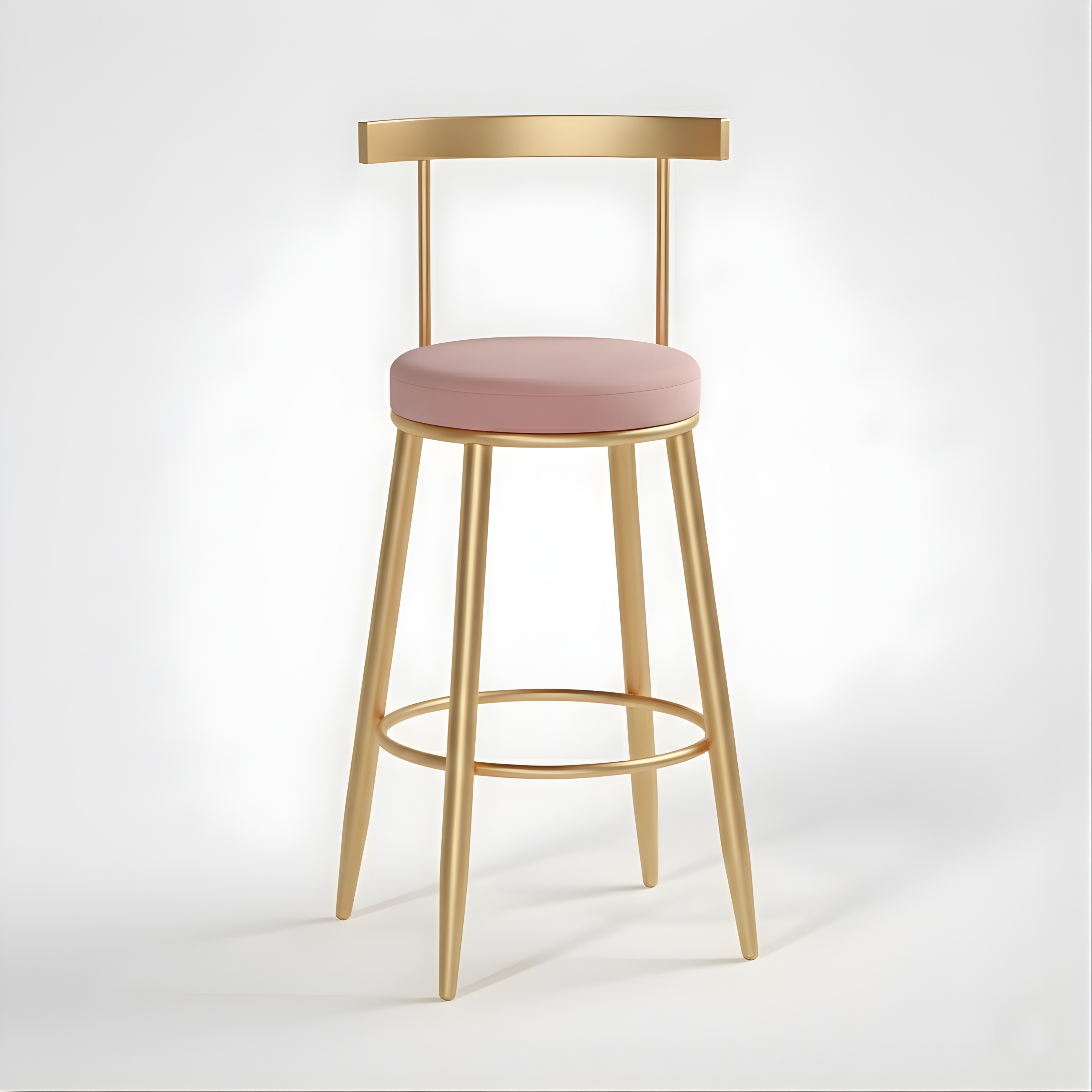 Velvet Counter Stool with Backrest with Black & Gold Legs | Kitchen & Bar Seating