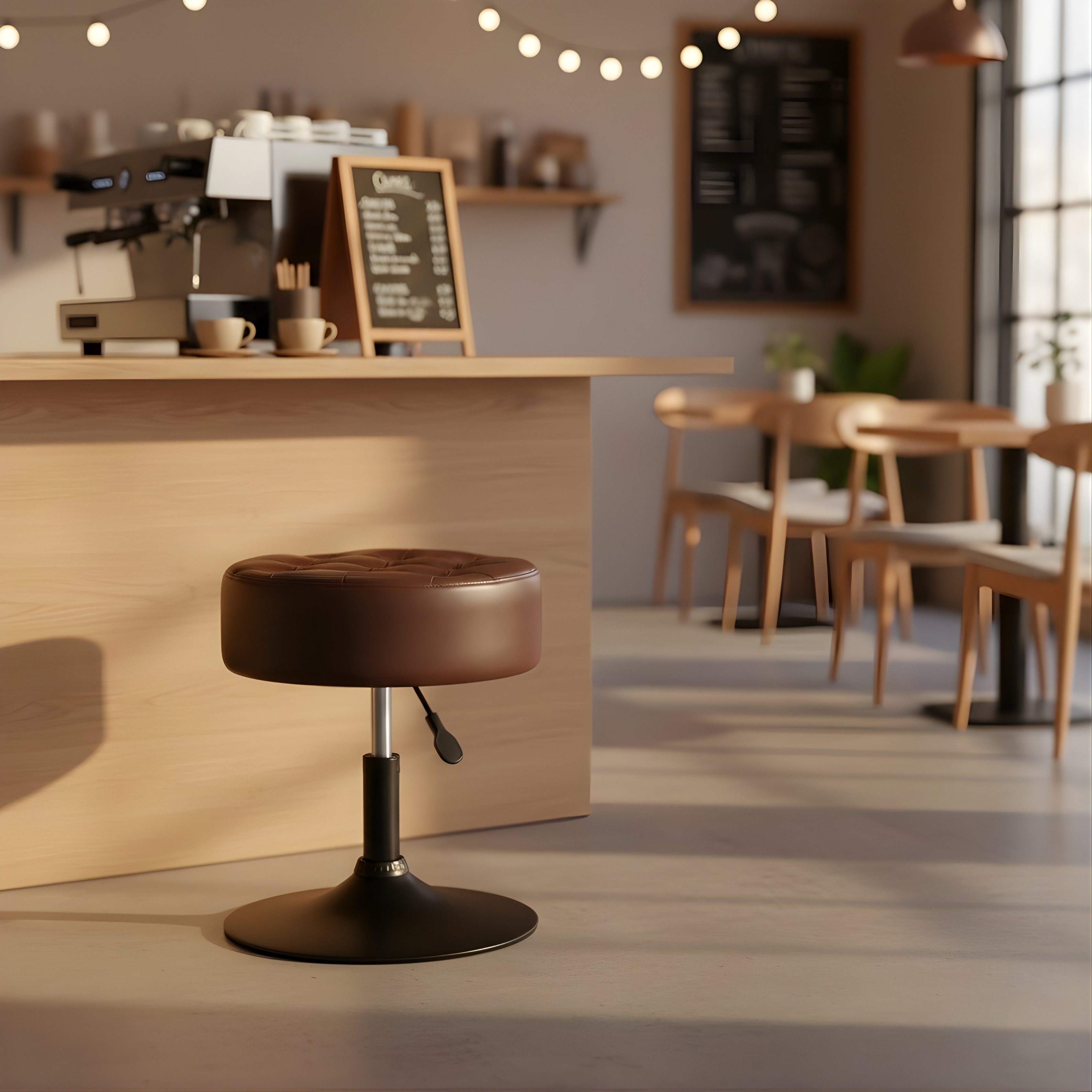 Nutech Impex Tufted Velvet Vanity Stool with 360° Swivel & Height Adjustment