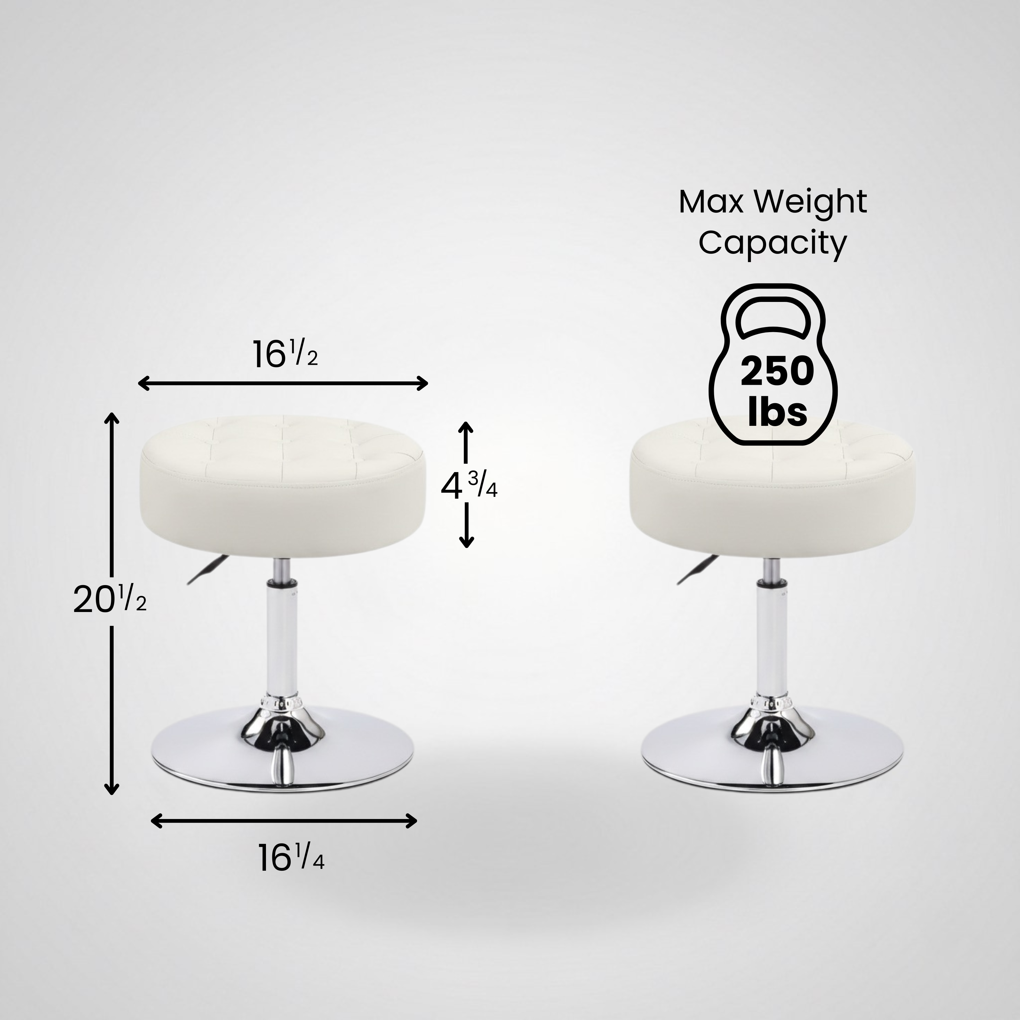 Nutech Impex Tufted Velvet Vanity Stool with 360° Swivel & Height Adjustment