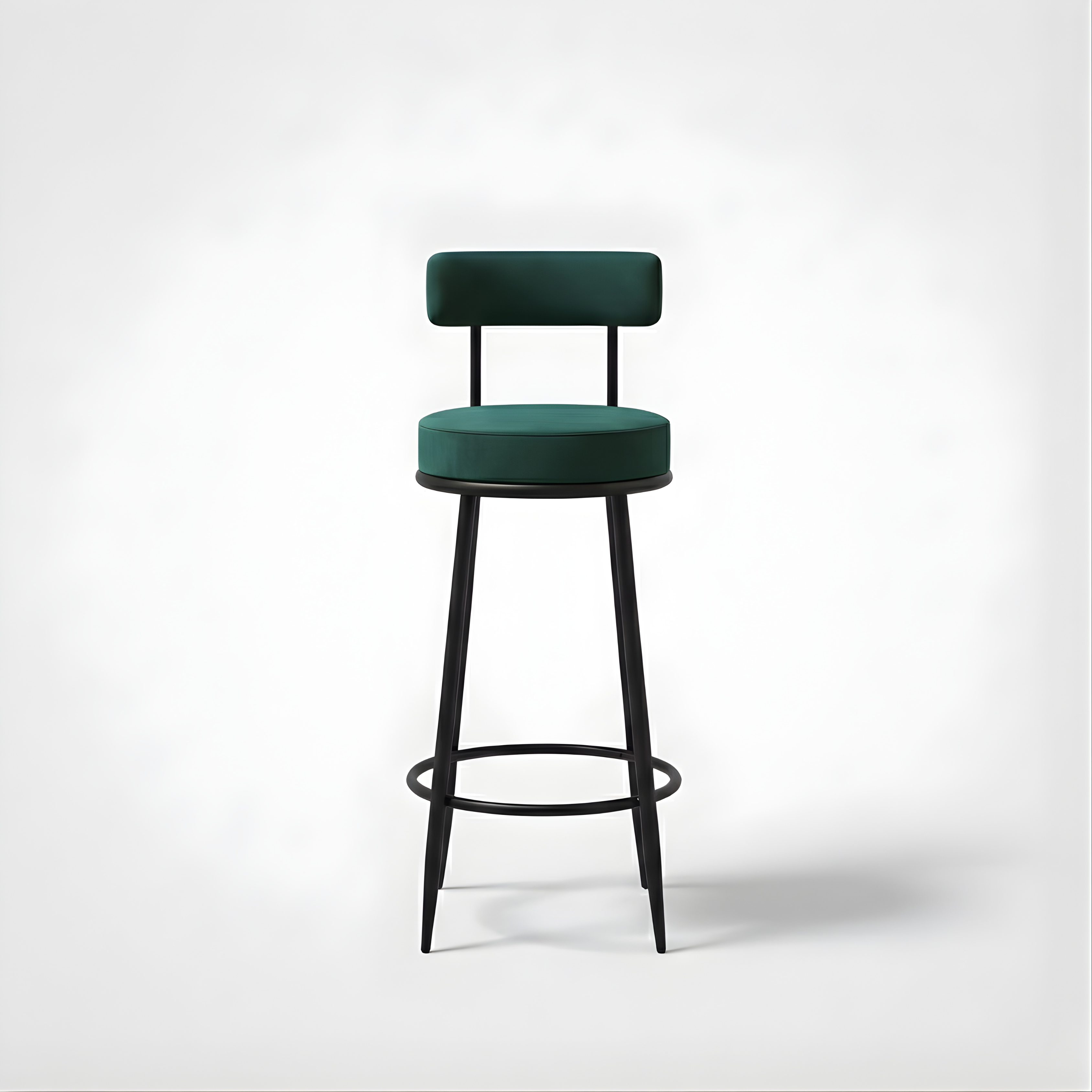 Velvet Counter Stool with Padded Backrest with Black & Gold Legs | Kitchen & Bar Seating