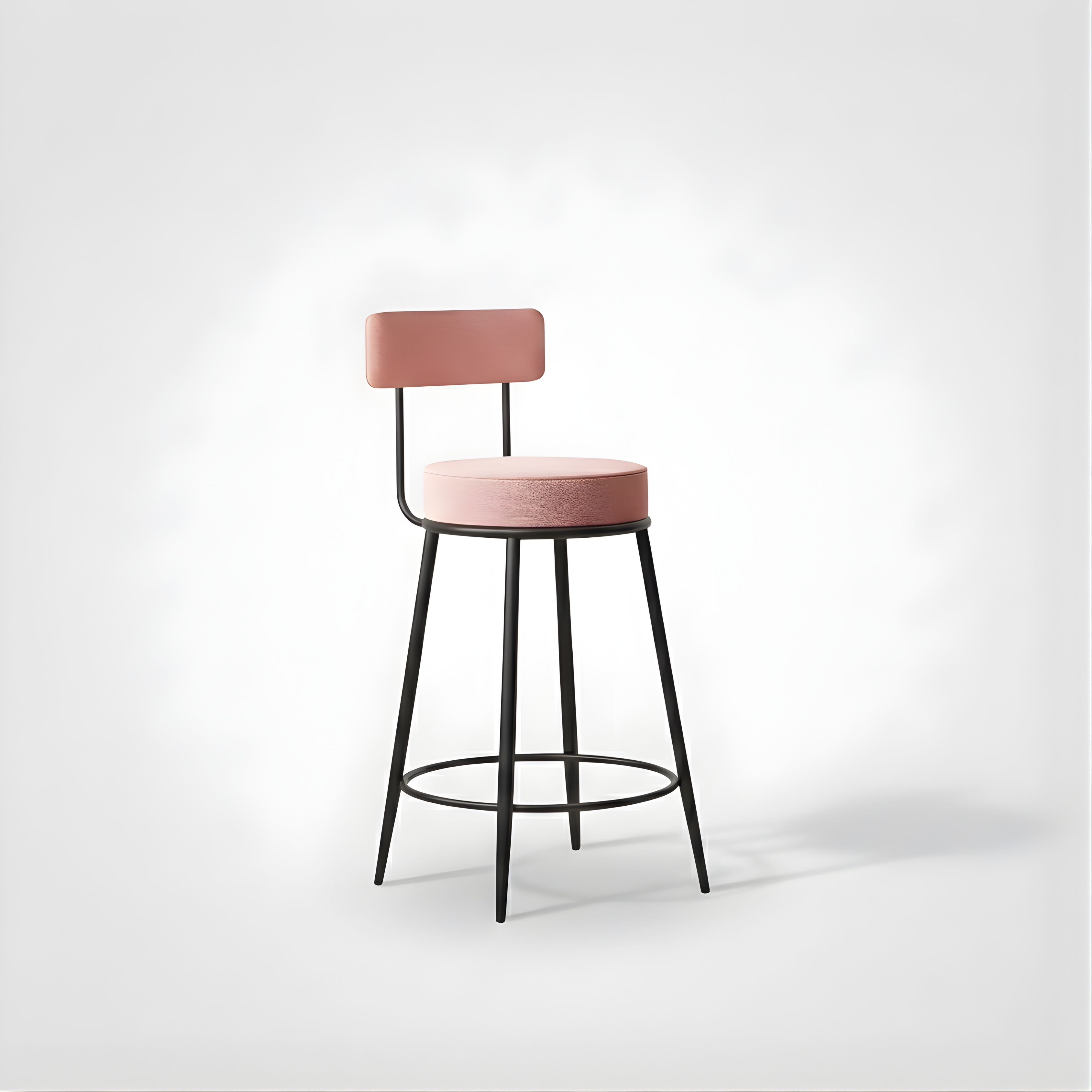 Velvet Counter Stool with Padded Backrest with Black & Gold Legs | Kitchen & Bar Seating