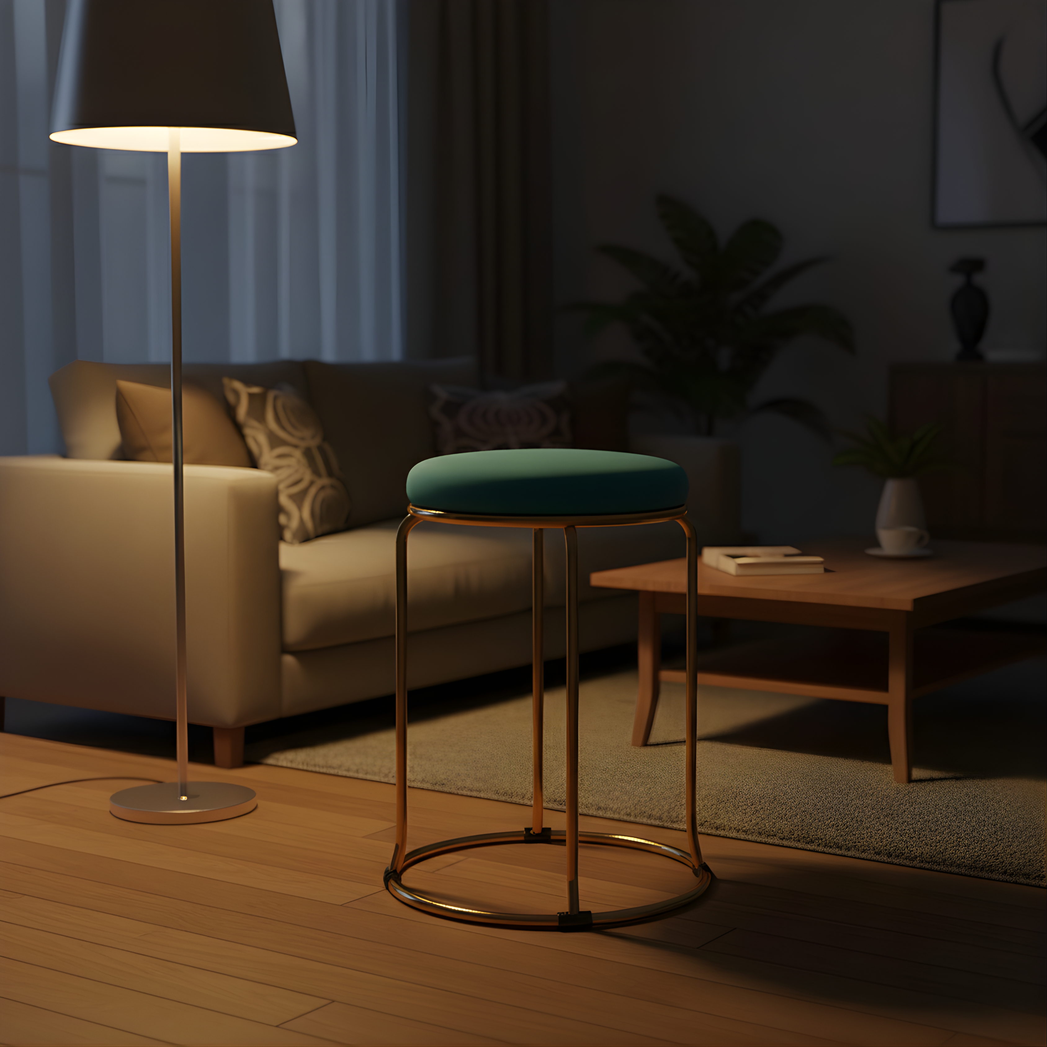 Velvet Stool with Multiple Colour Options | Perfect for Living Room & Bedroom