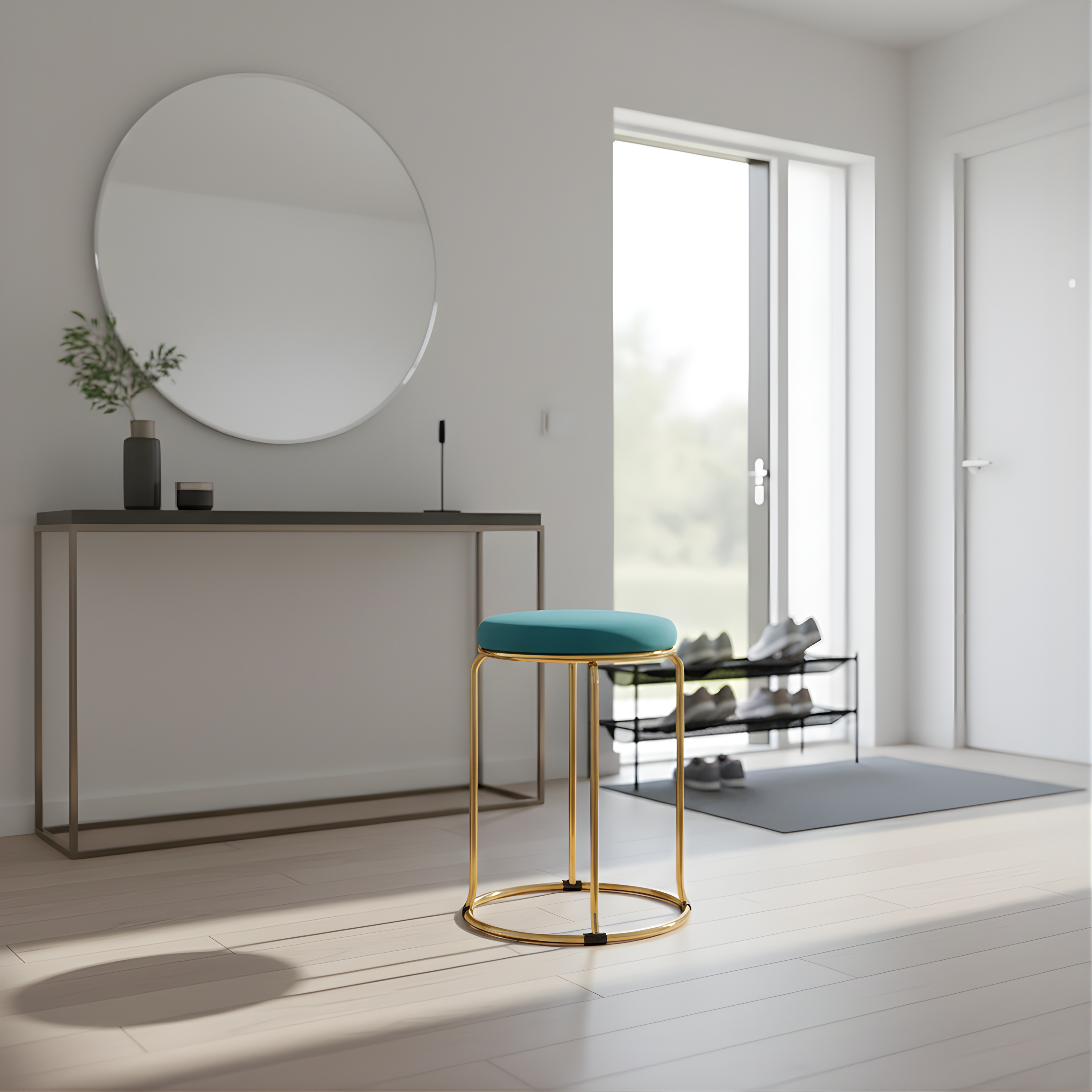 Velvet Stool with Multiple Colour Options | Perfect for Living Room & Bedroom