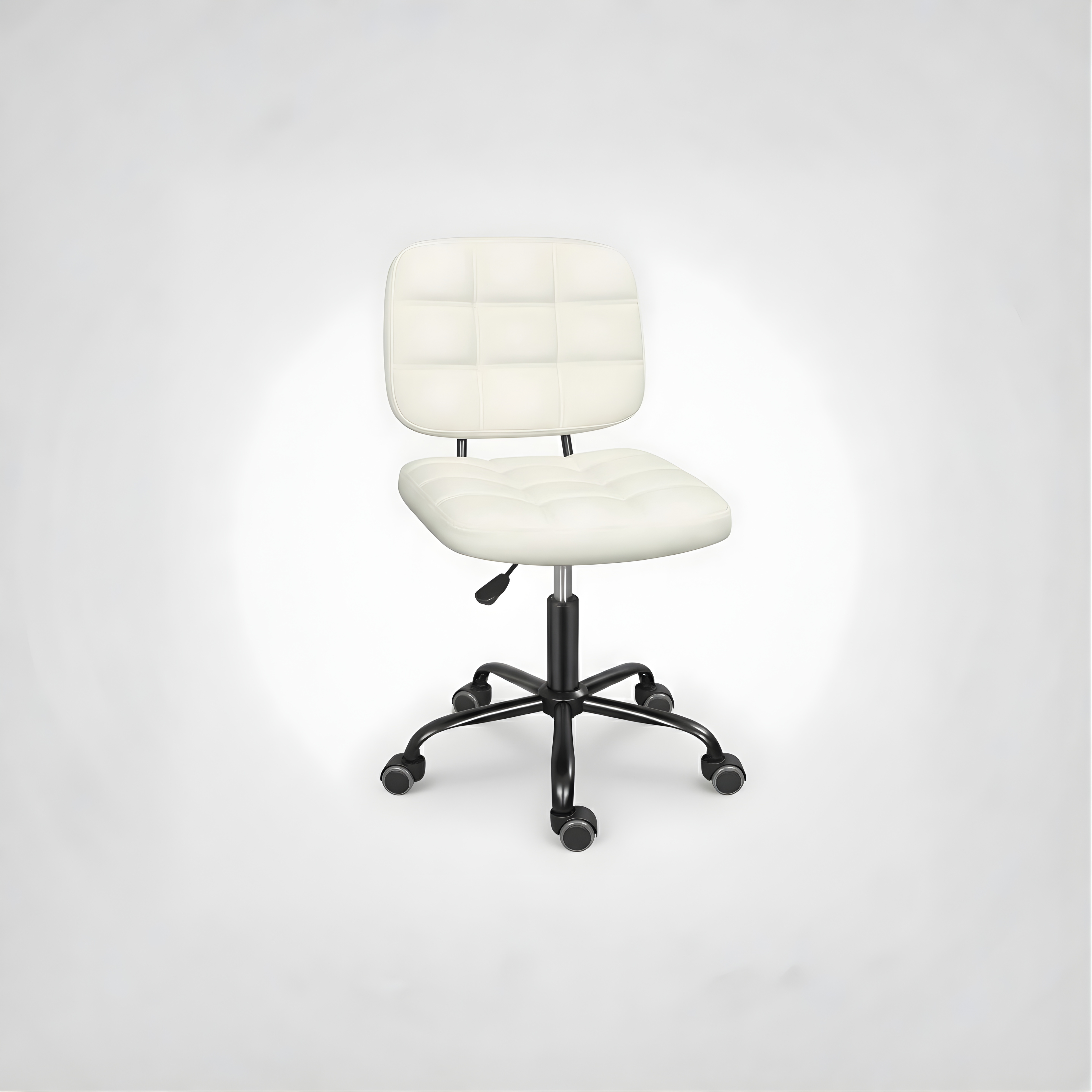 Armless Ergonomic Swivel Office Chair with Wheels & Adjustable Height