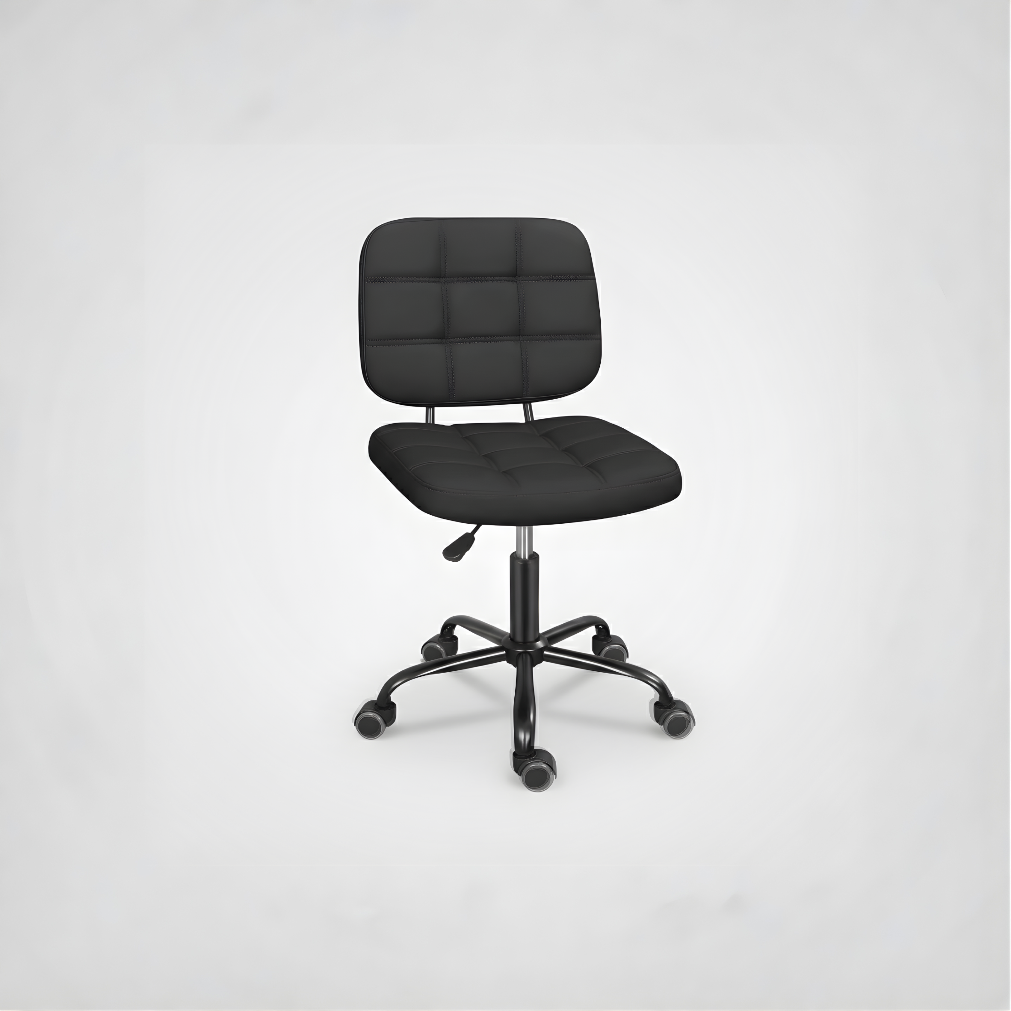 Armless Ergonomic Swivel Office Chair with Wheels & Adjustable Height