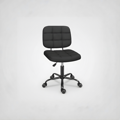Armless Ergonomic Swivel Office Chair with Wheels & Adjustable Height