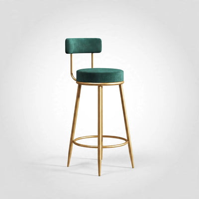 Nutech Decor Velvet Counter Height Bar Stool with Padded Backrest with Gold Legs | Kitchen & Bar Seating