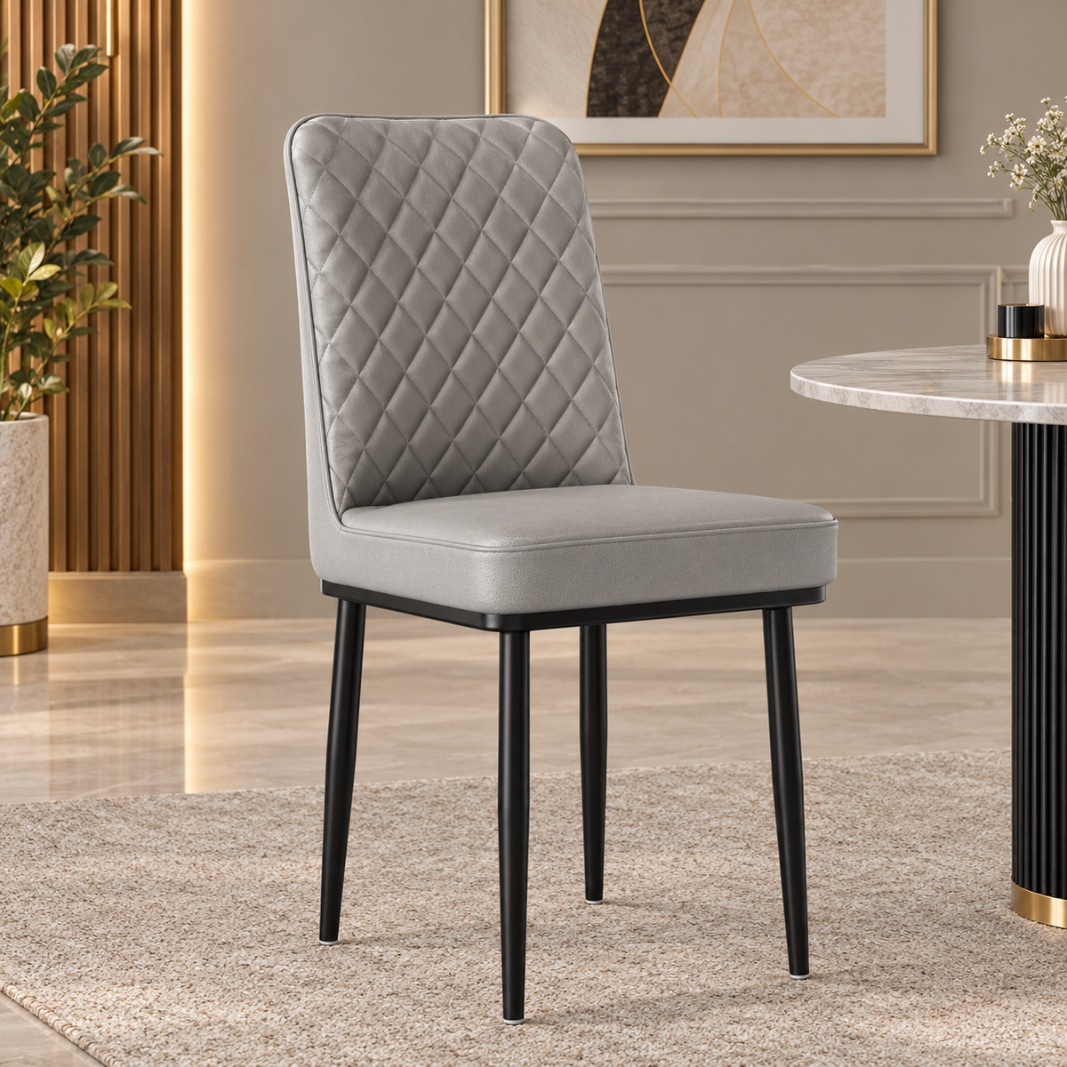 Nutech Impex Modern Quilted Dining Chair | Elegant Multipurpose Seating for Home & Dining
