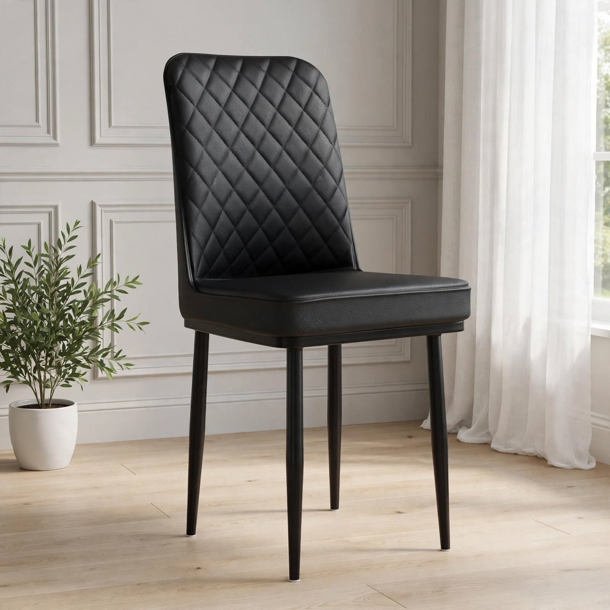 Nutech Impex Modern Quilted Dining Chair | Elegant Multipurpose Seating for Home & Dining