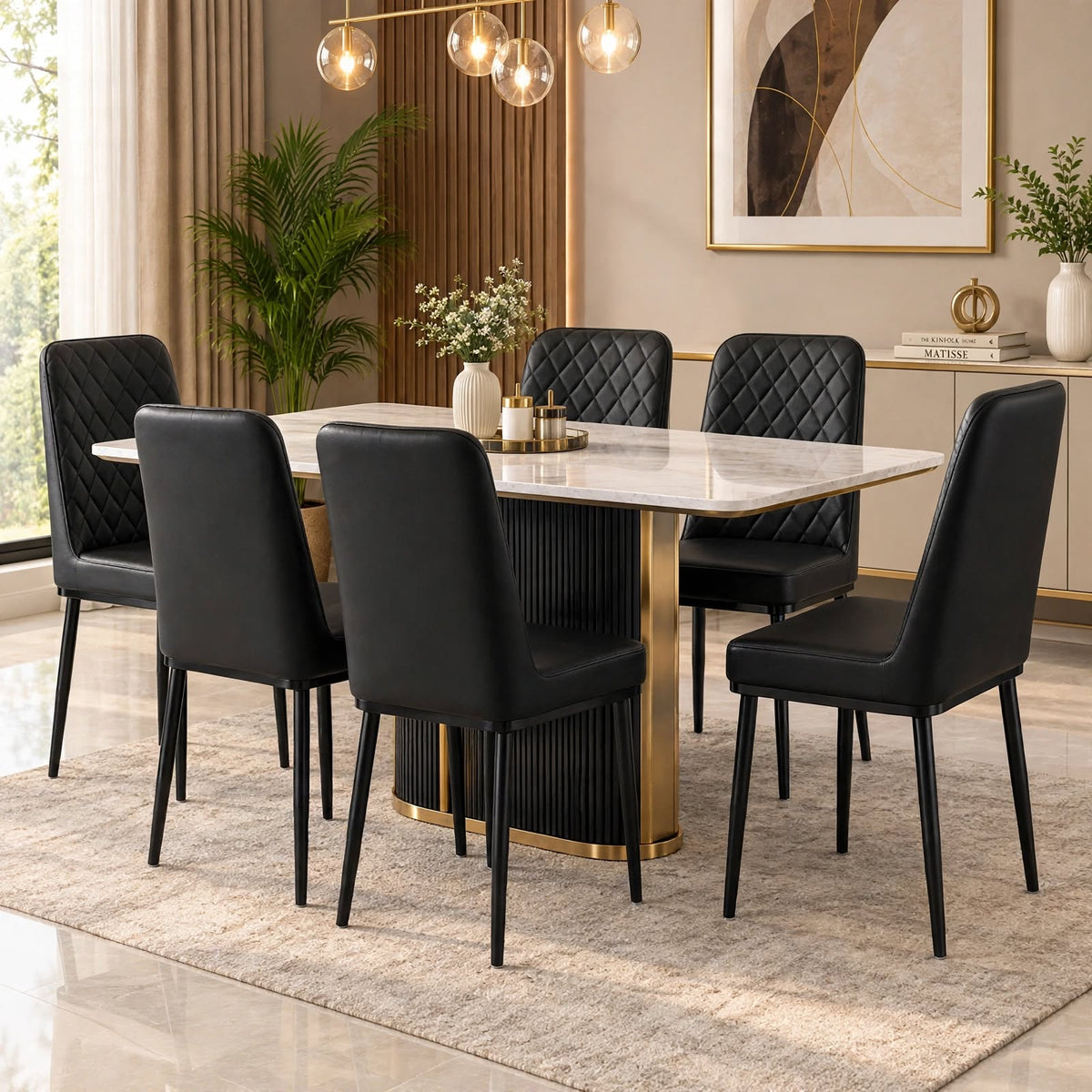 Nutech Impex Modern Quilted Dining Chair | Elegant Multipurpose Seating for Home & Dining
