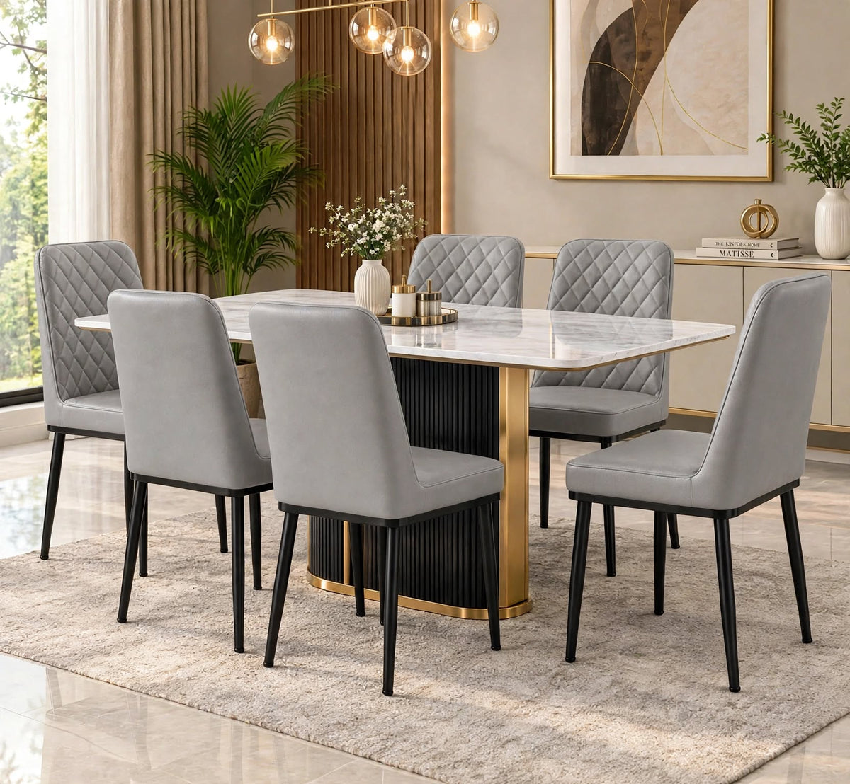 Nutech Impex Modern Quilted Dining Chair | Elegant Multipurpose Seating for Home & Dining