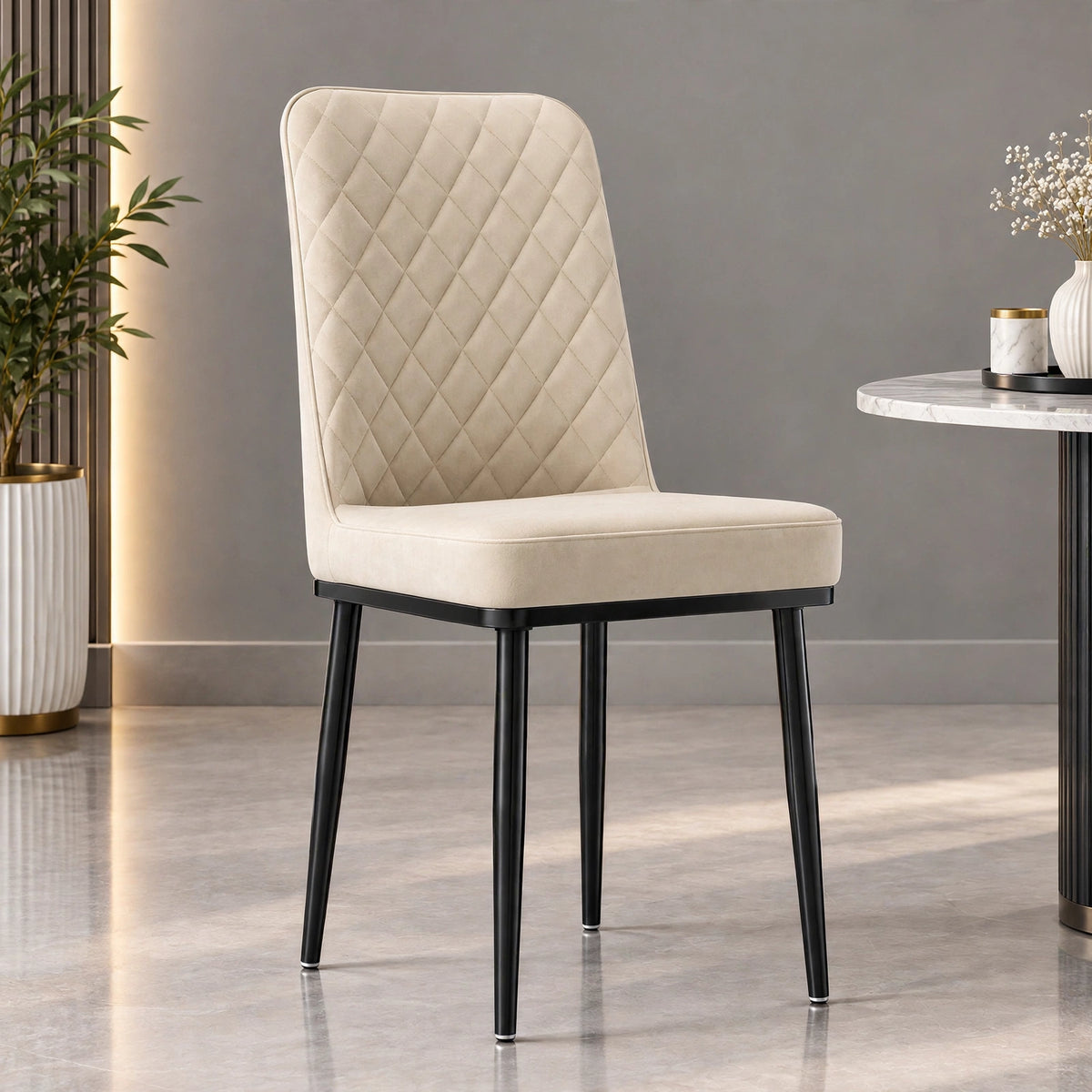 Nutech Impex Modern Quilted Dining Chair | Elegant Multipurpose Seating for Home & Dining