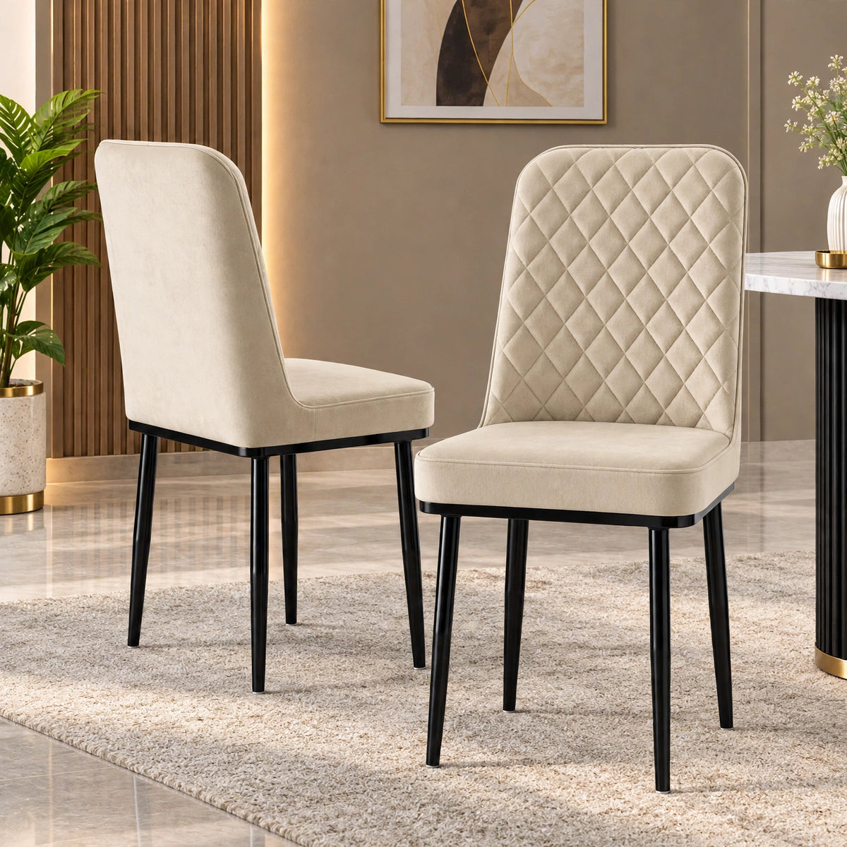 Nutech Impex Modern Quilted Dining Chair | Elegant Multipurpose Seating for Home & Dining