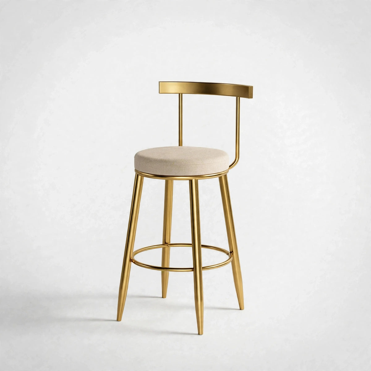 Nutech Decor Velvet Counter Height Bar Stool with Solid Backrest with Gold Legs | Kitchen & Bar Seating