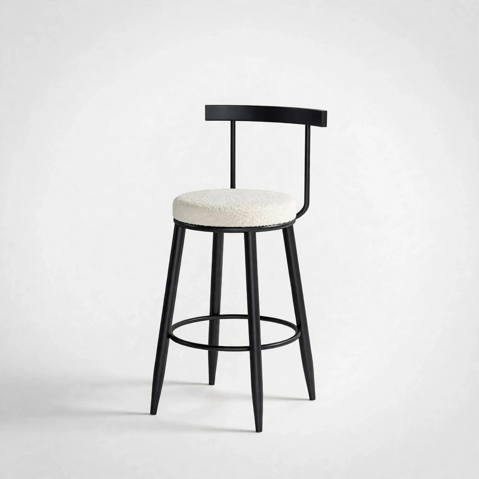 Nutech Decor Velvet Counter Height Bar Stool with Solid Backrest with Black Legs | Kitchen & Bar Seating