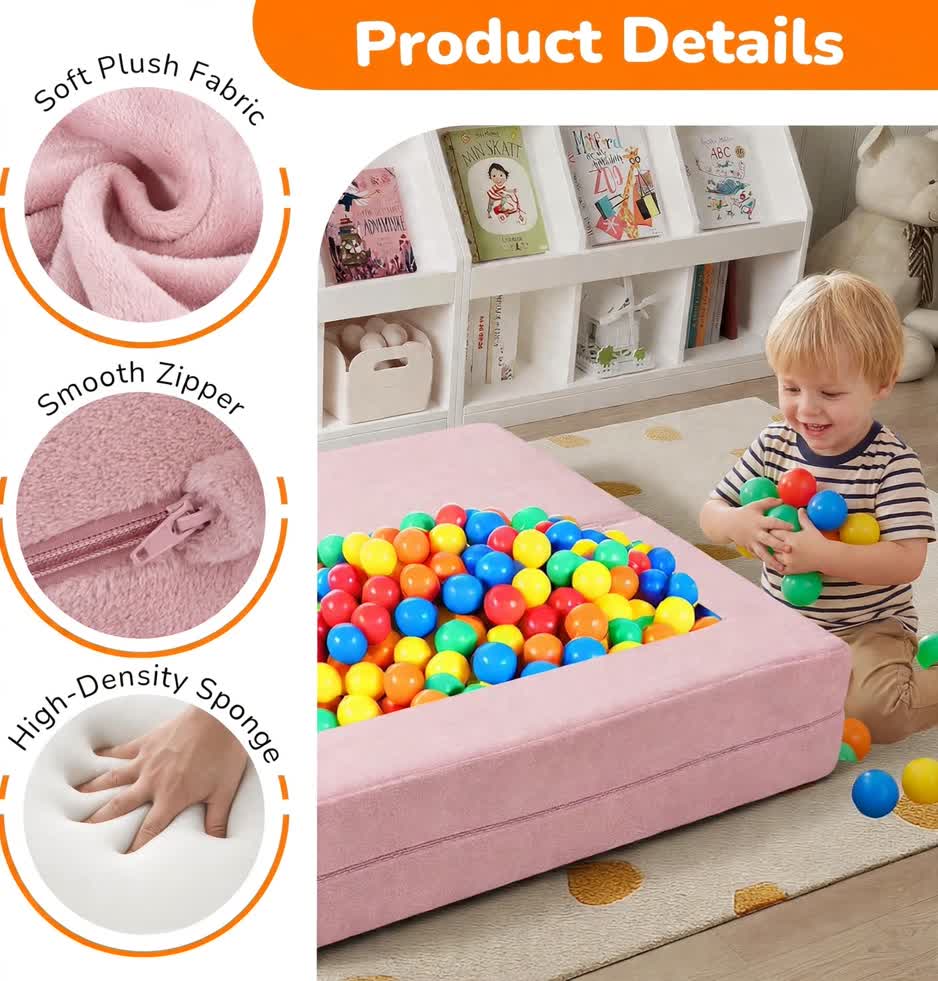 Nutech Decor Corduroy Kids Play Couch – Modular Toddler Sofa for Play, Reading & Relaxing