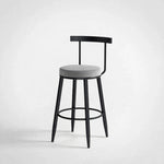 Nutech Decor Velvet Counter Height Bar Stool with Solid Backrest with Black & Gold Legs | Kitchen & Bar Seating