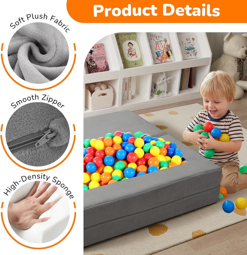Nutech Decor Corduroy Kids Play Couch – Modular Toddler Sofa for Play, Reading & Relaxing