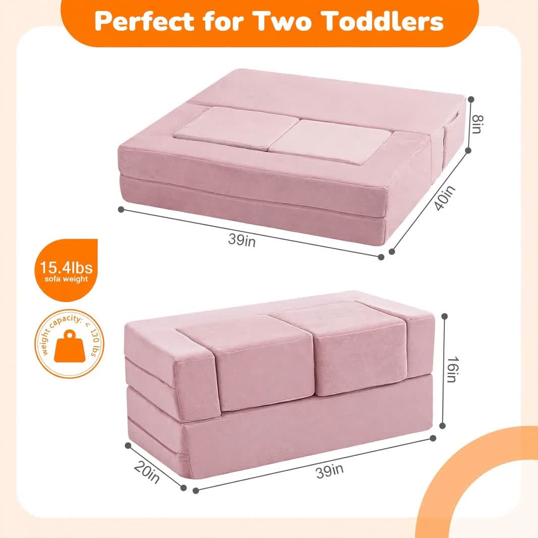 Nutech Decor Corduroy Kids Play Couch – Modular Toddler Sofa for Play, Reading & Relaxing