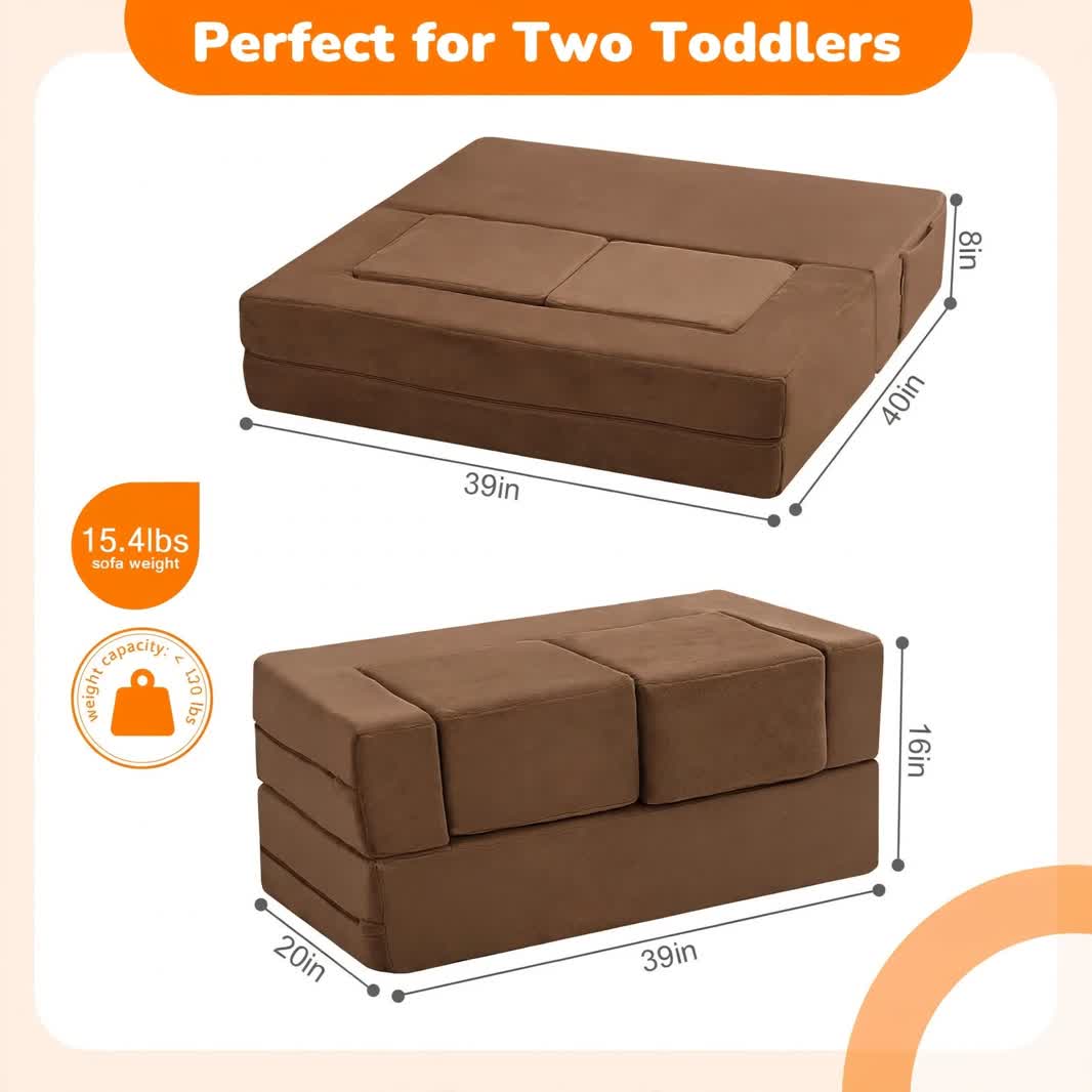 Nutech Decor Corduroy Kids Play Couch – Modular Toddler Sofa for Play, Reading & Relaxing