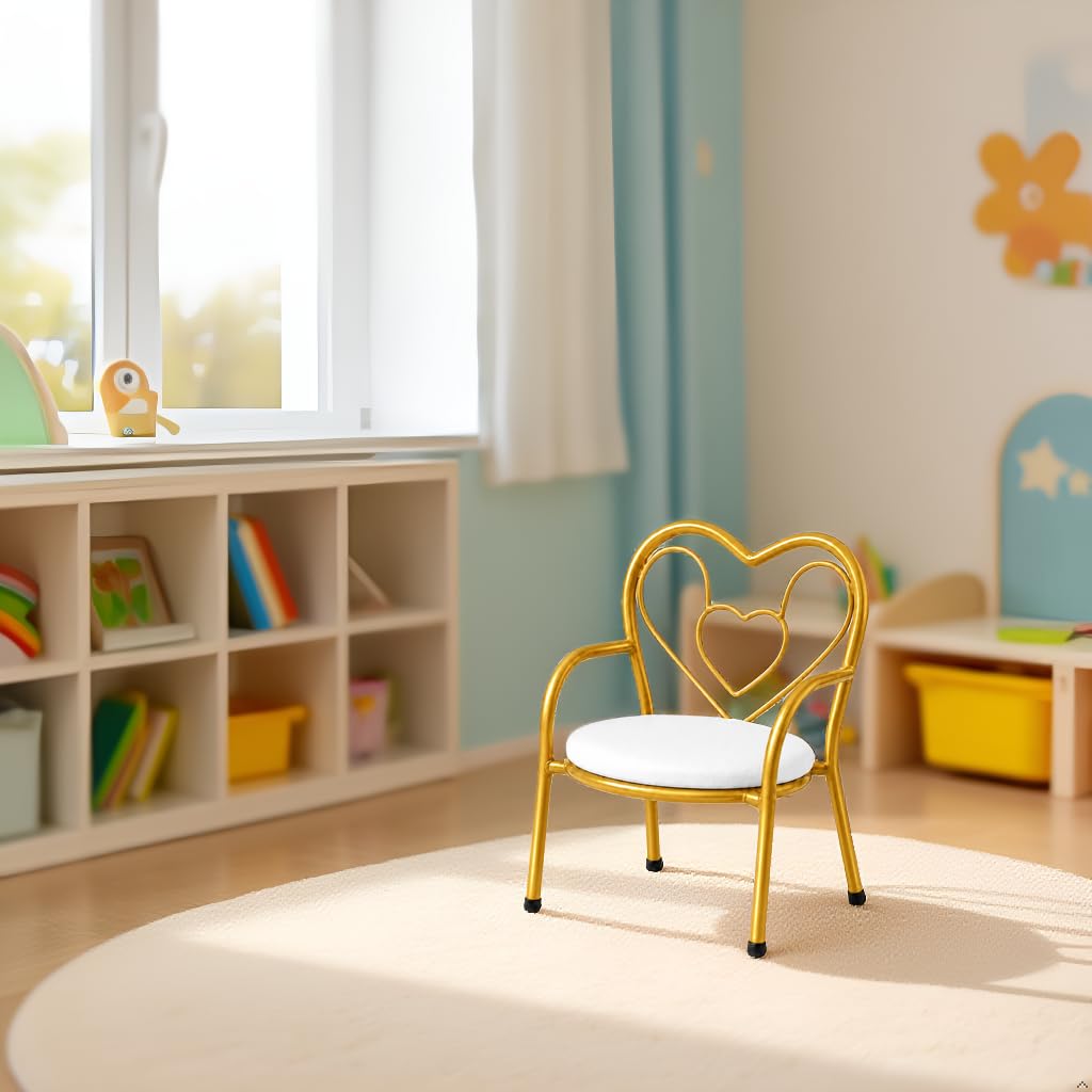 Nutech Decor Heart Kids Chair | Cushioned Metal Study & Activity Chair