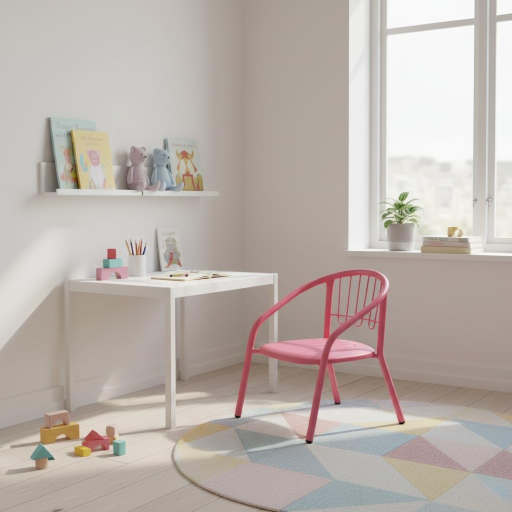 Nutech Decor Kids Activity Chair – Cushioned Metal Chair for Home & School Study, Play & Dining Chair