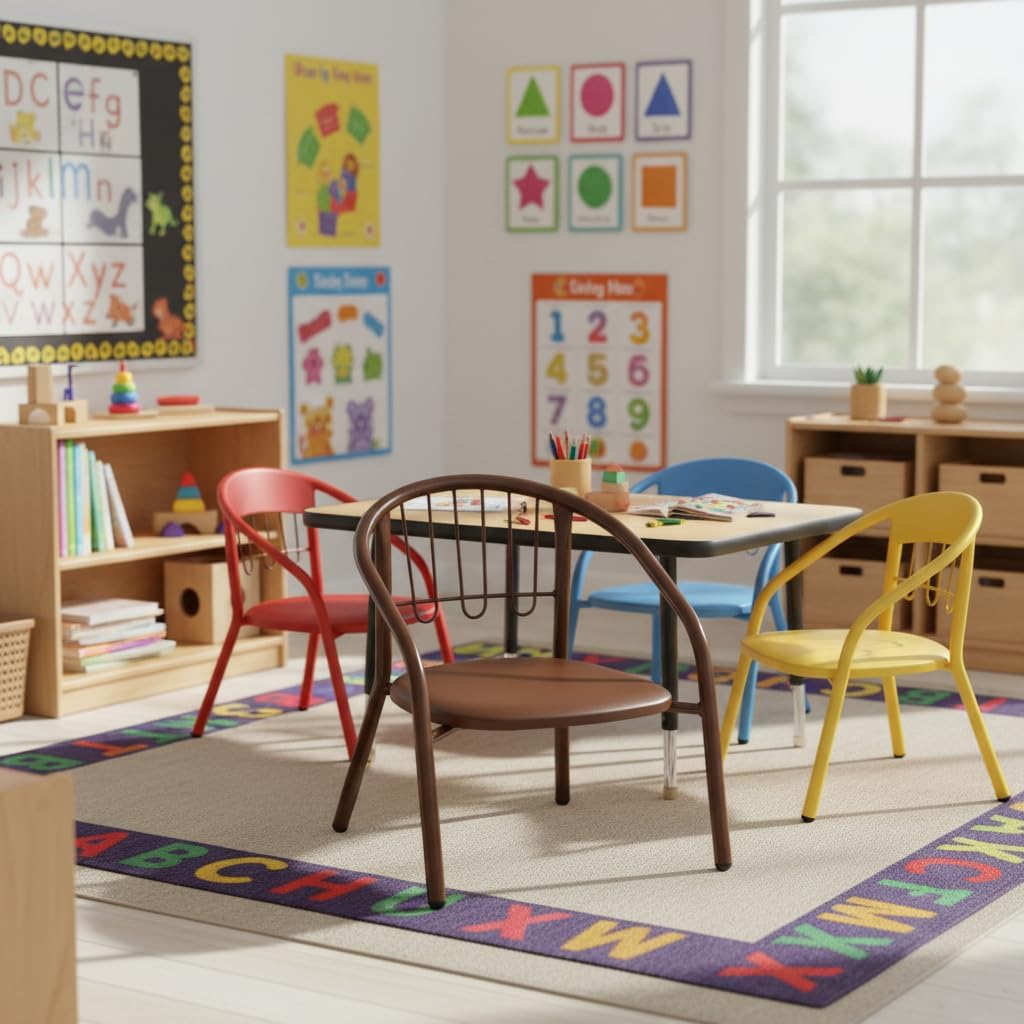 Nutech Decor Kids Activity Chair – Cushioned Metal Chair for Home & School Study, Play & Dining Chair