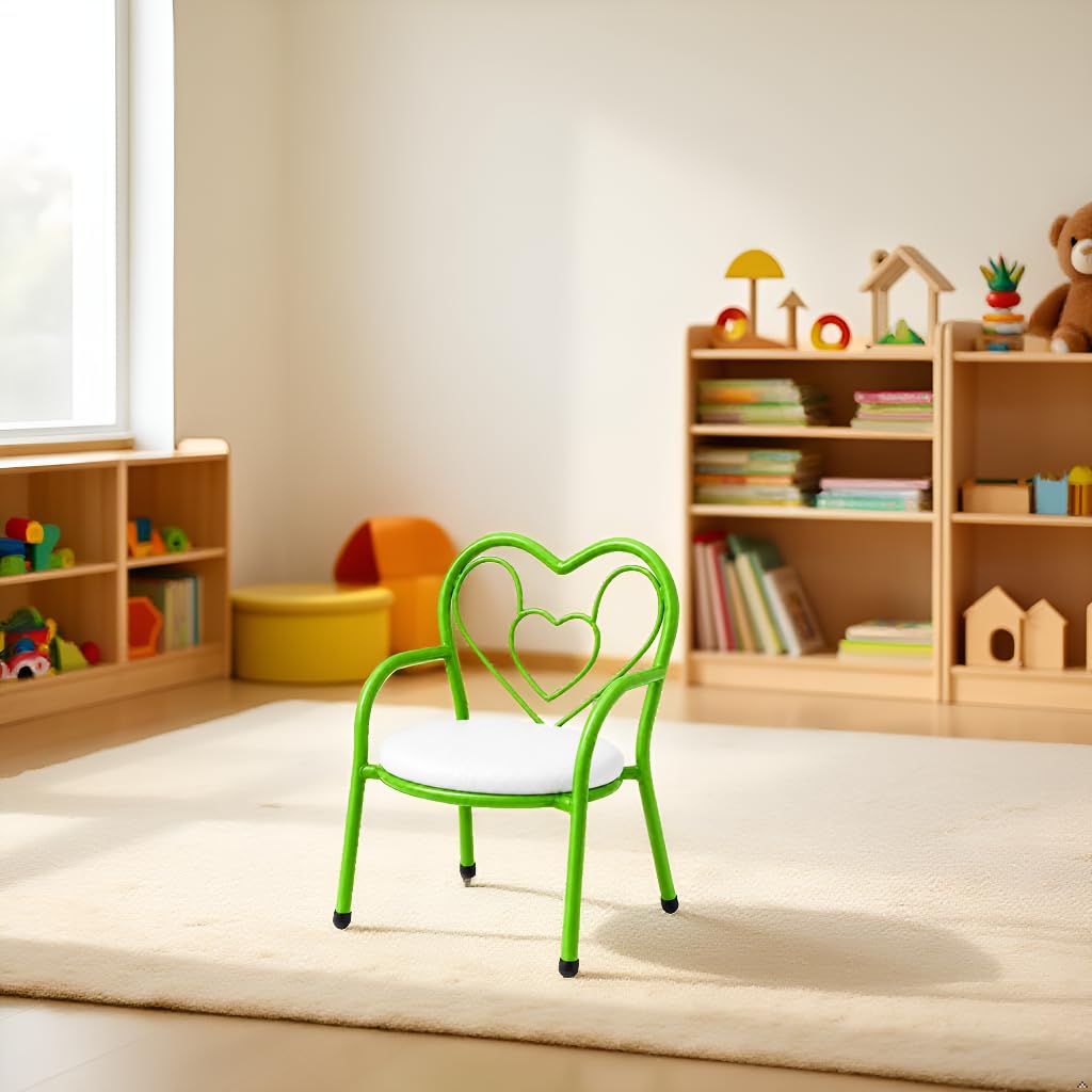 Nutech Decor Heart Kids Chair | Cushioned Metal Study & Activity Chair