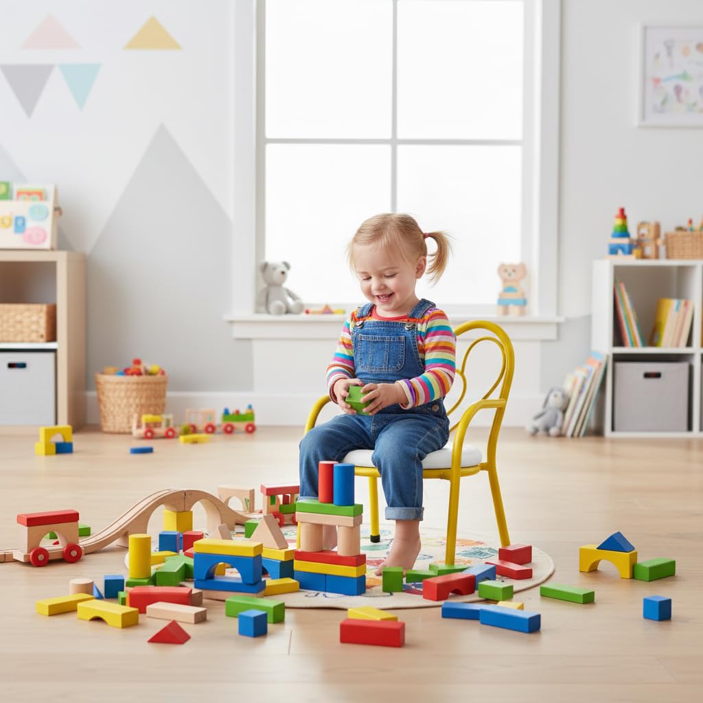 Nutech Decor Heart Kids Chair | Cushioned Metal Study & Activity Chair