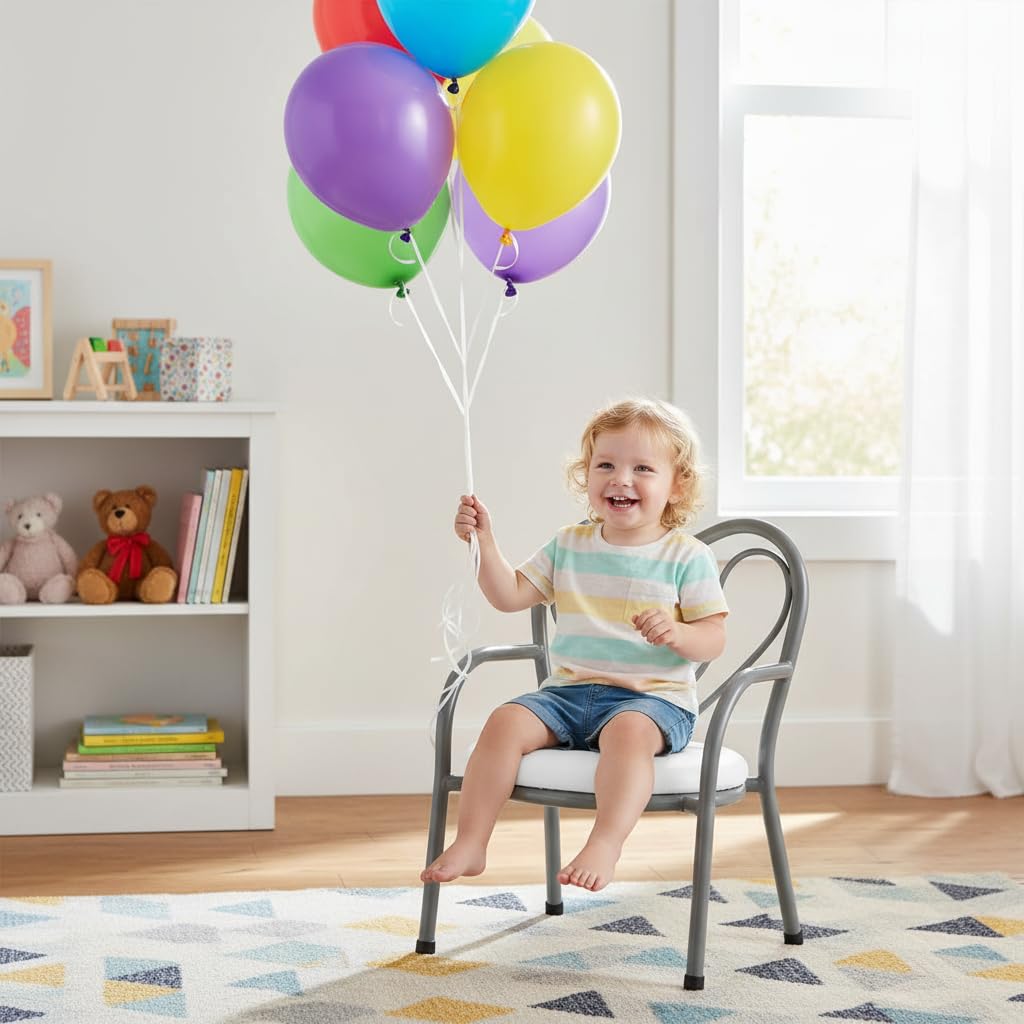 Nutech Decor Heart Kids Chair | Cushioned Metal Study & Activity Chair