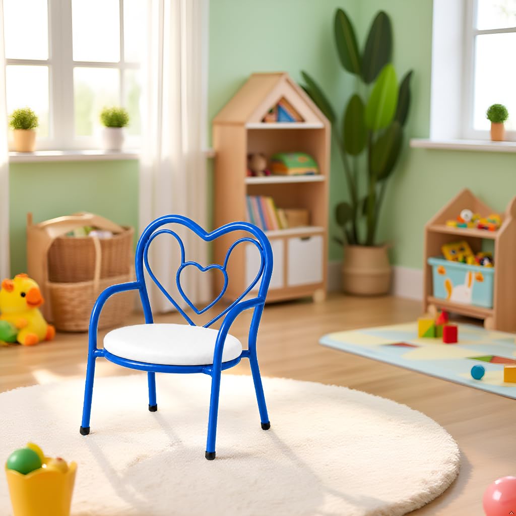 Nutech Decor Heart Kids Chair | Cushioned Metal Study & Activity Chair