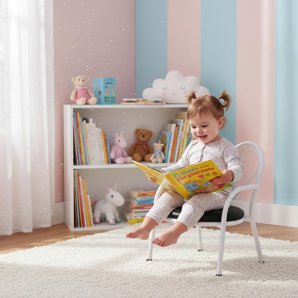Nutech Decor Heart Kids Chair | Cushioned Metal Study & Activity Chair